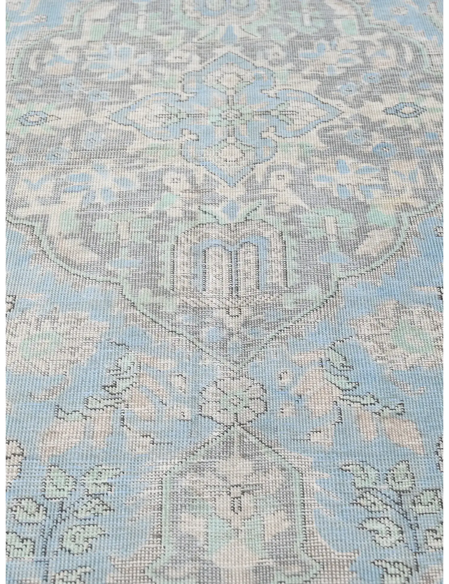 Blau Persien Persischer Vintage Teppich  341 x 247 cm - Einzigartiger handgefertigter Teppich