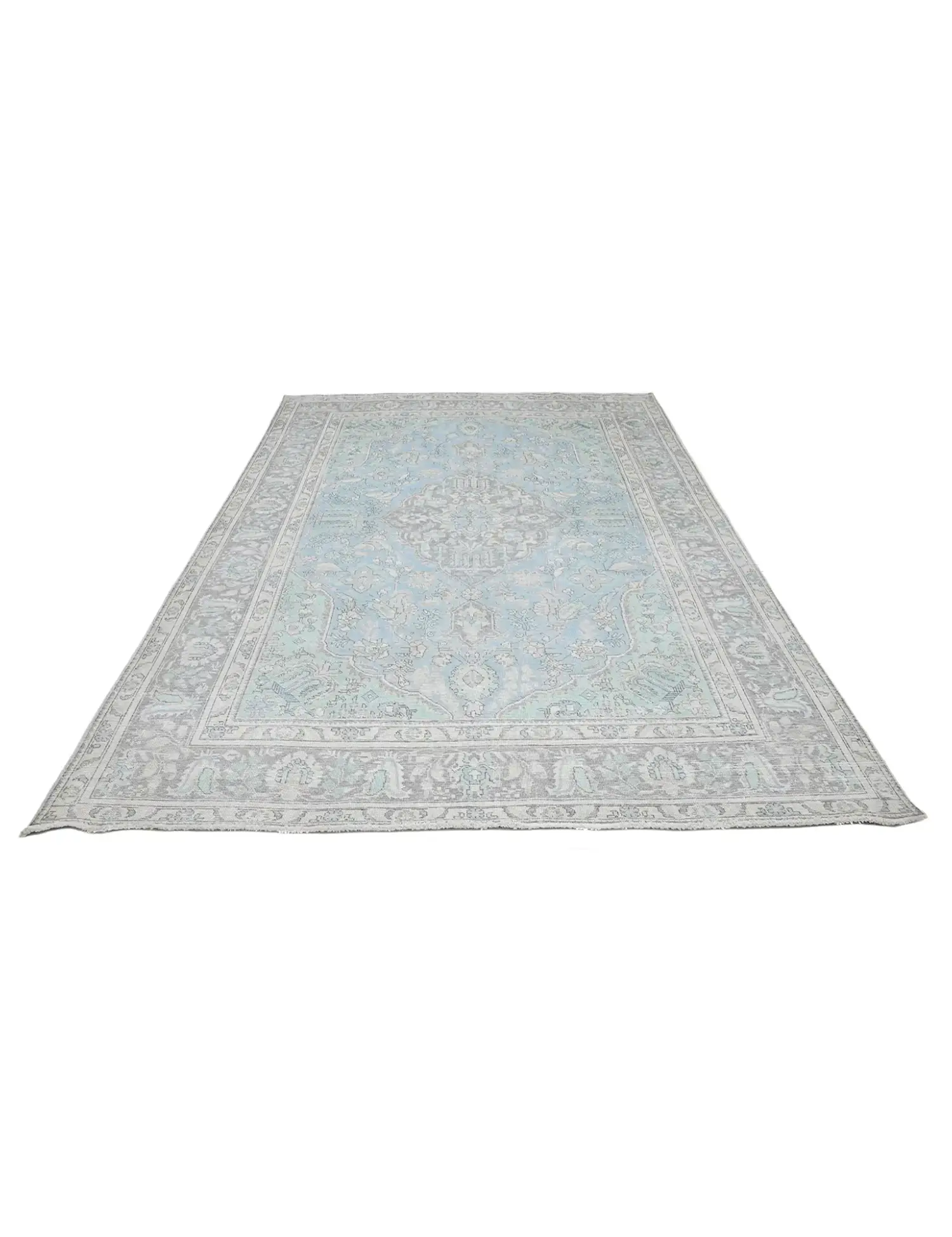 Blau Persien Persischer Vintage Teppich  341 x 247 cm - Einzigartiger handgefertigter Teppich