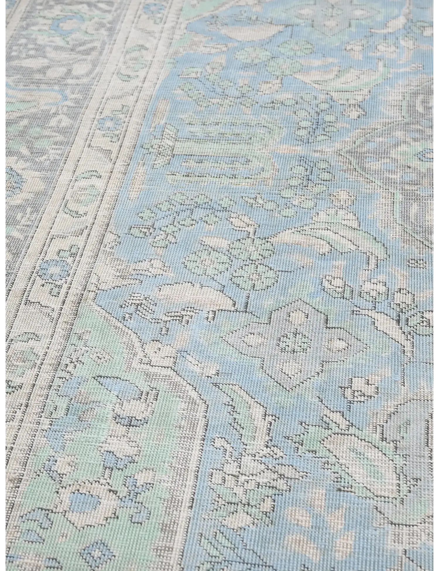 Blau Persien Persischer Vintage Teppich  341 x 247 cm - Einzigartiger handgefertigter Teppich