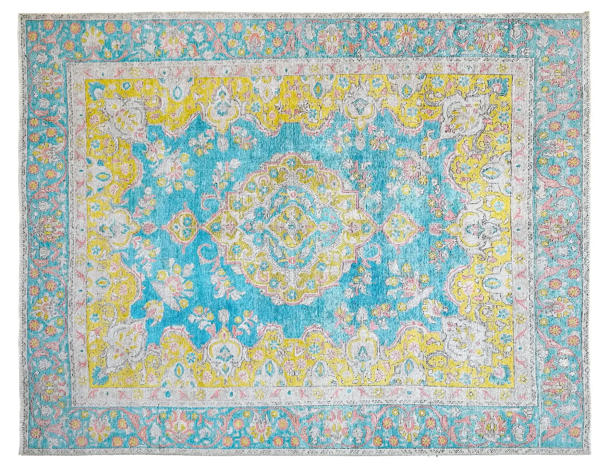 Blau Persien Persischer Vintage Teppich  322 x 250 cm - Einzigartiger handgefertigter Teppich