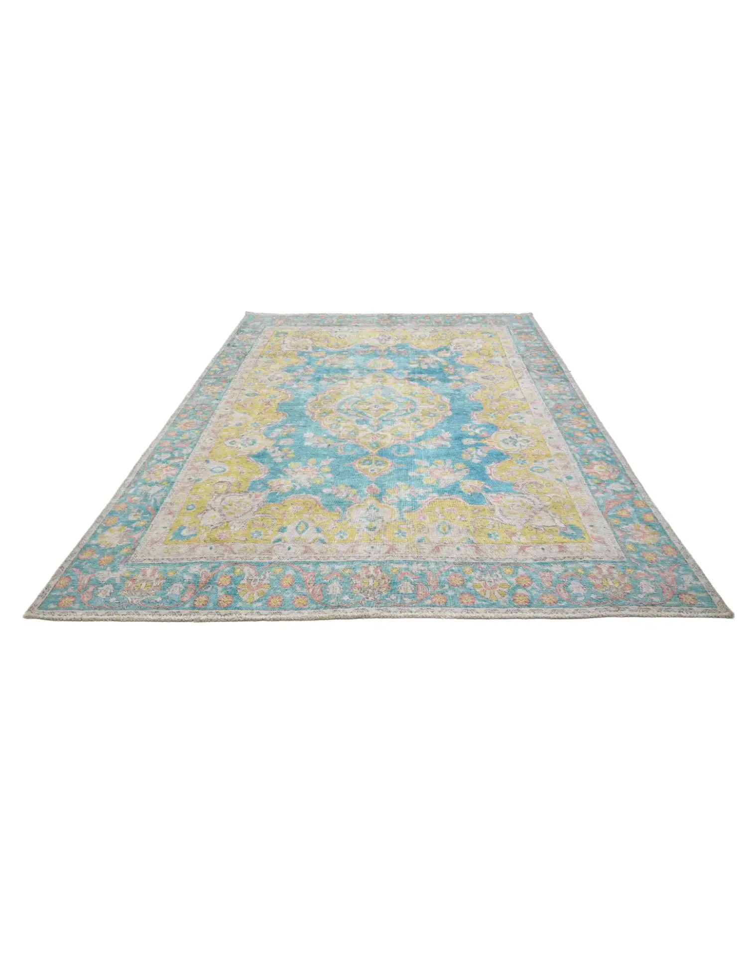 Blau Persien Persischer Vintage Teppich  322 x 250 cm - Einzigartiger handgefertigter Teppich