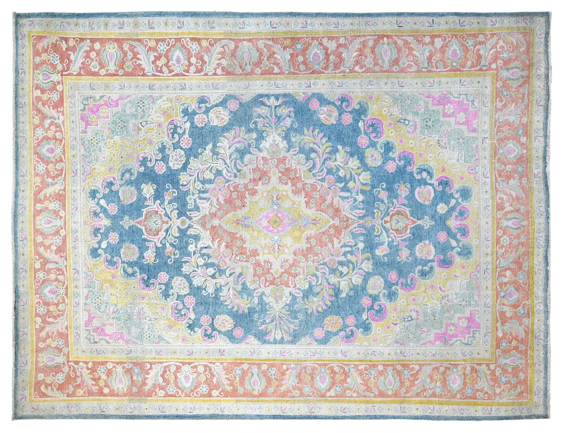 Blau Persien Persischer Vintage Teppich  400 x 307 cm - Einzigartiger handgefertigter Teppich