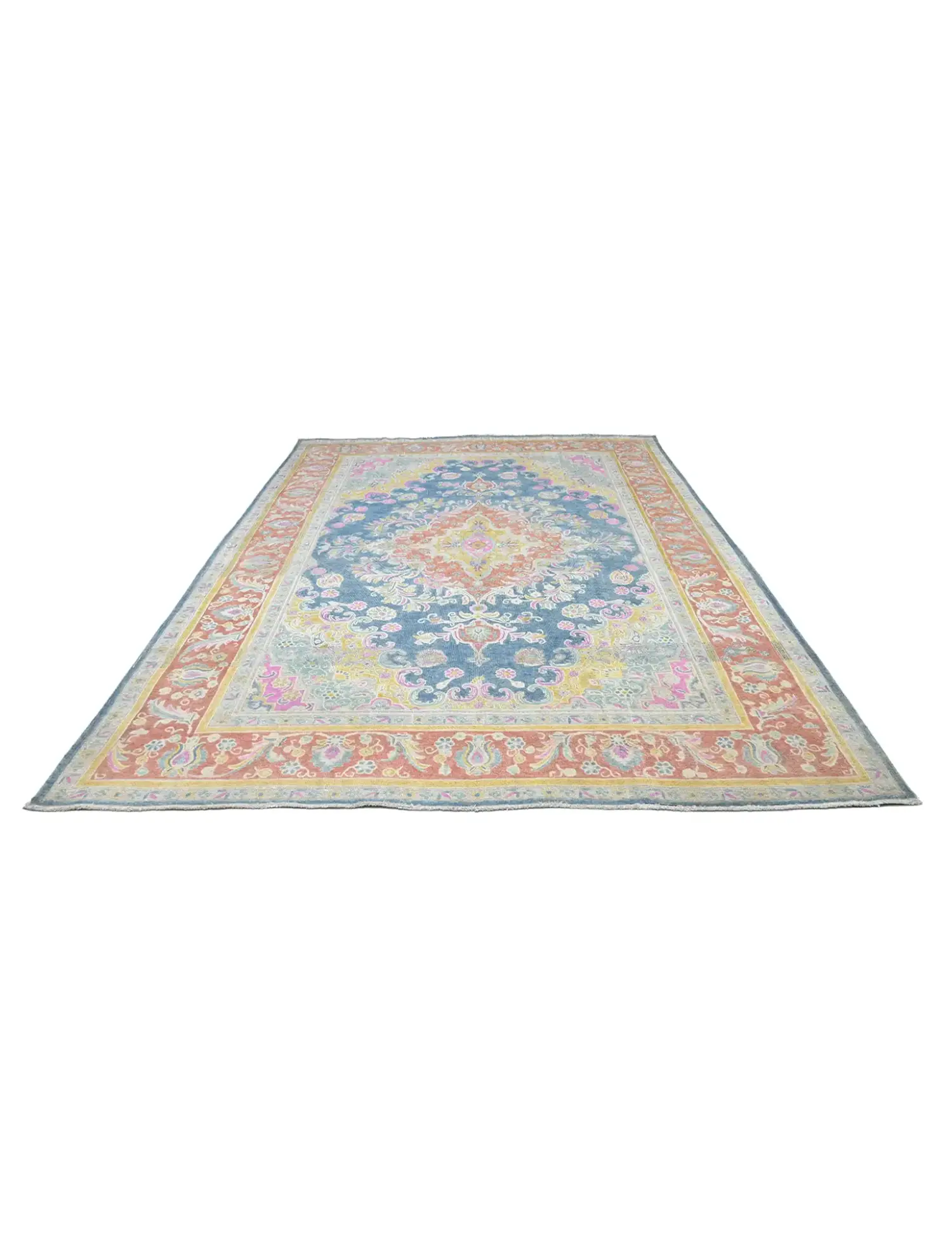 Blau Persien Persischer Vintage Teppich  400 x 307 cm - Einzigartiger handgefertigter Teppich