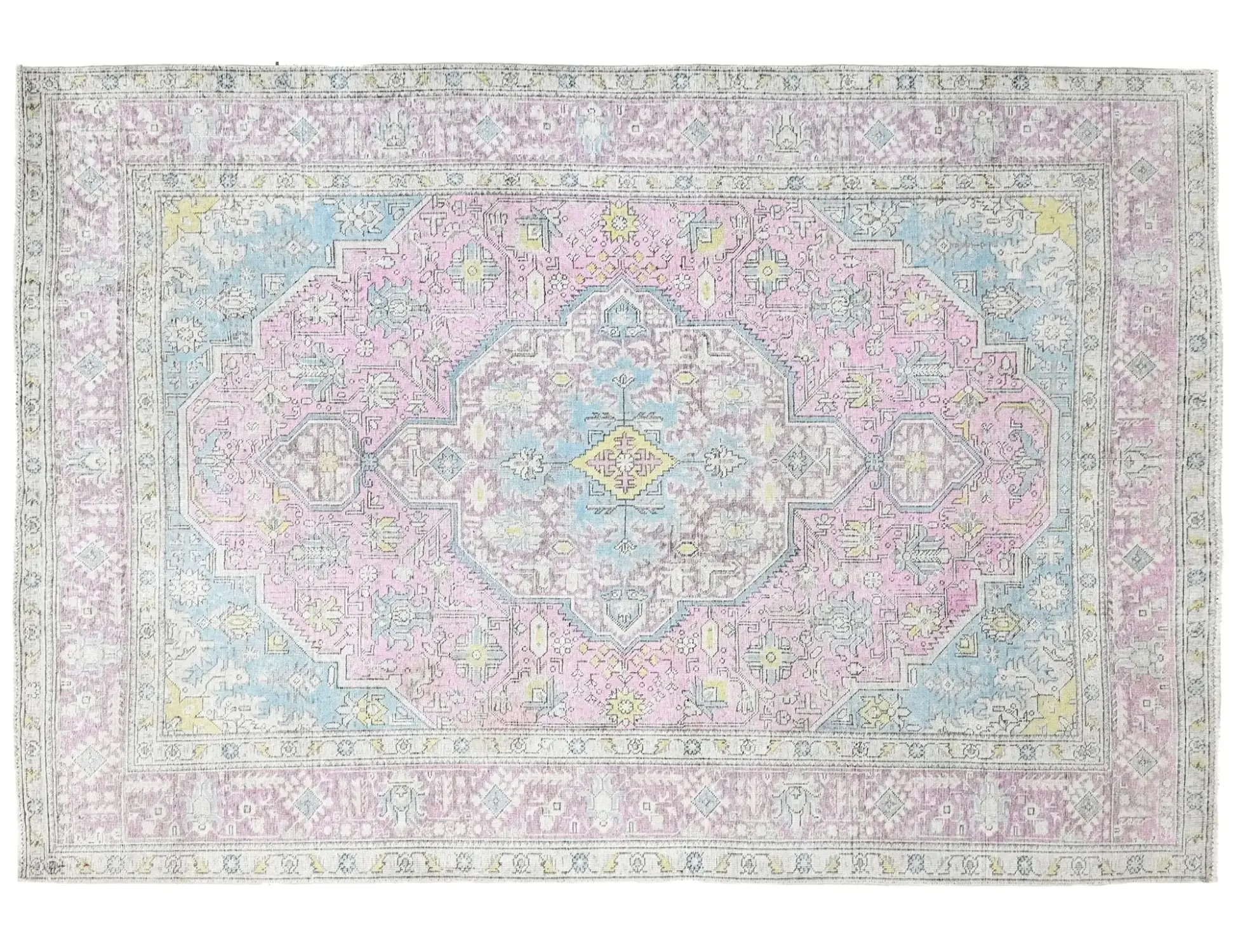 Grau Persien Persischer Vintage Teppich  279 x 192 cm - Einzigartiger handgefertigter Teppich