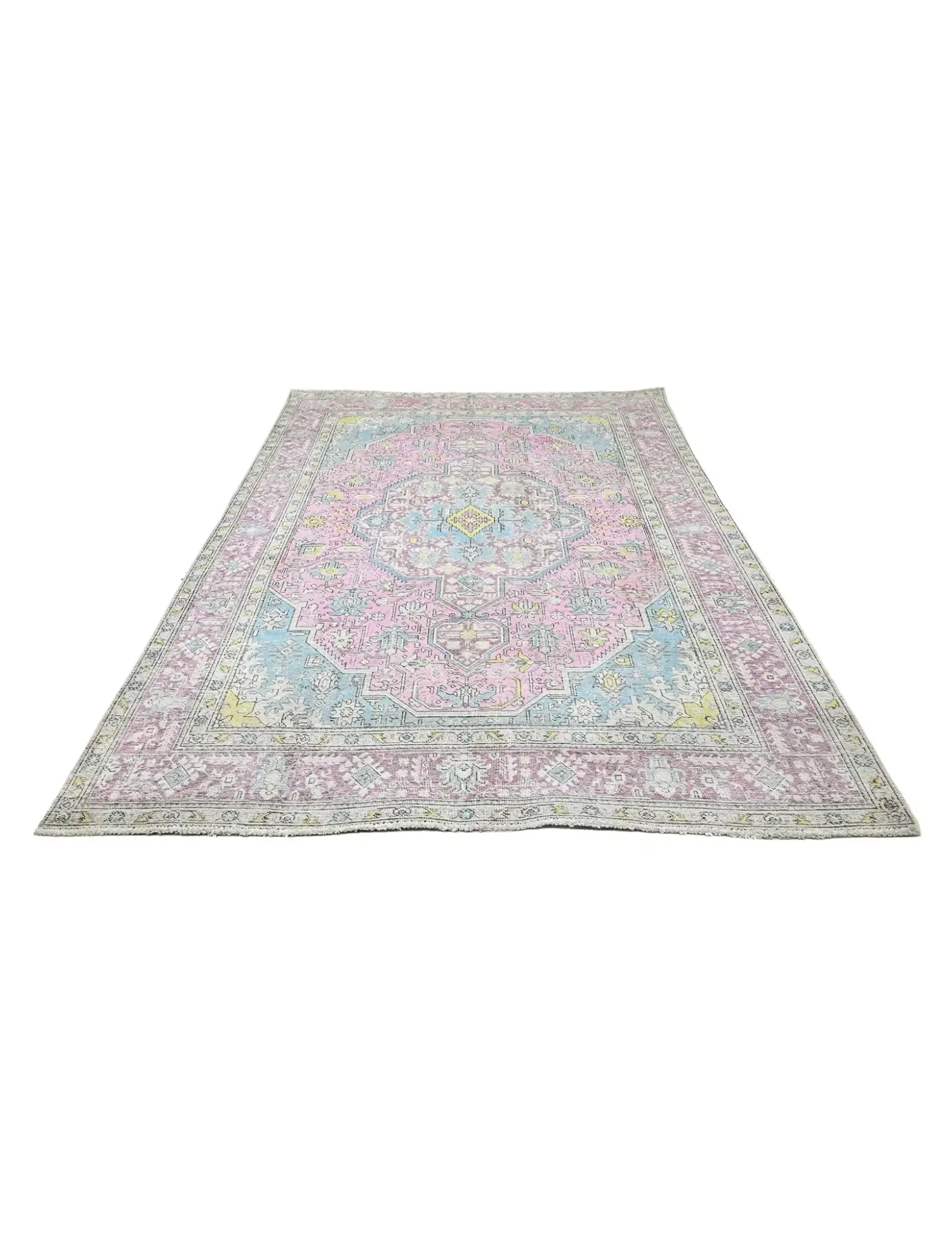 Grau Persien Persischer Vintage Teppich  279 x 192 cm - Einzigartiger handgefertigter Teppich