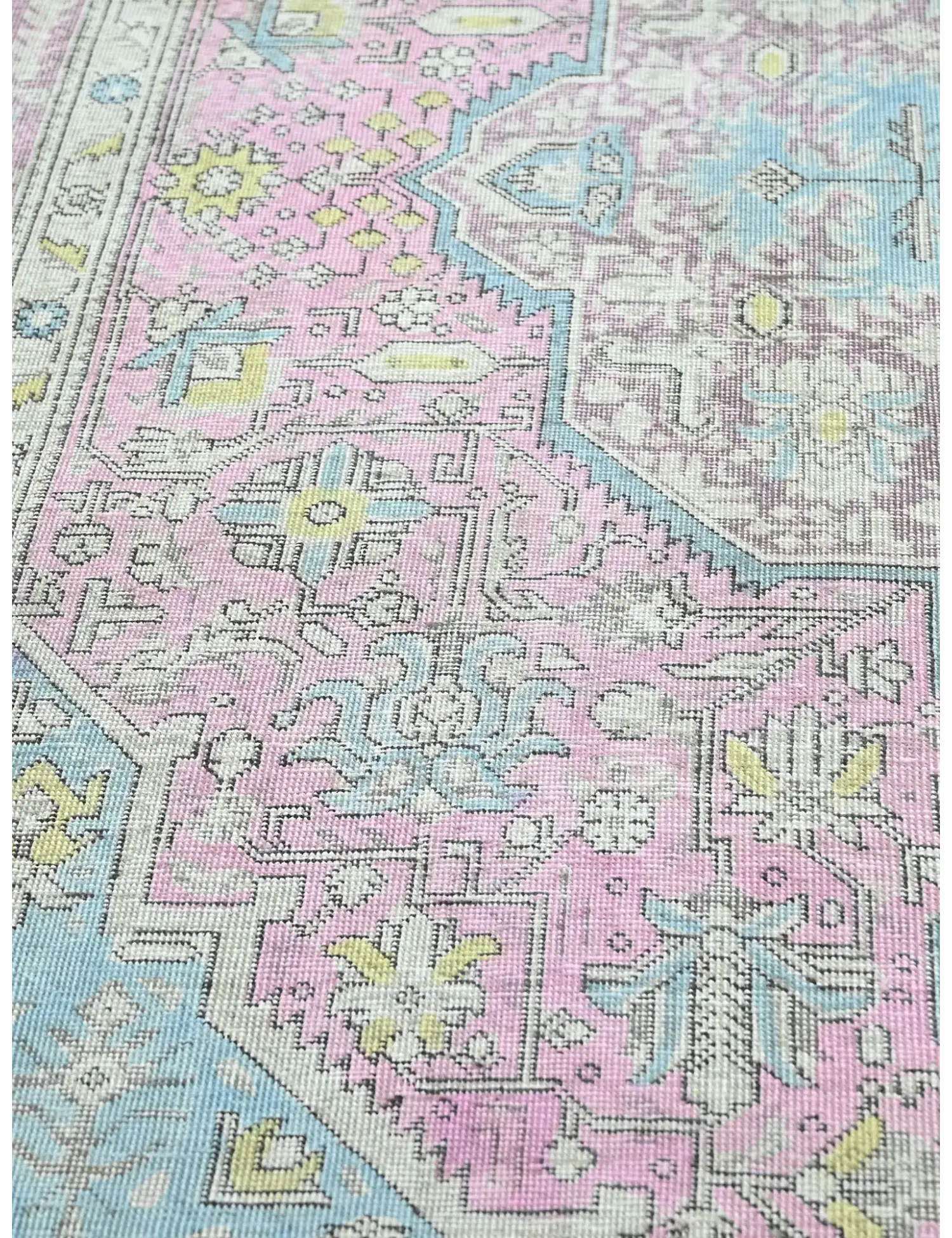 Grau Persien Persischer Vintage Teppich  279 x 192 cm - Einzigartiger handgefertigter Teppich