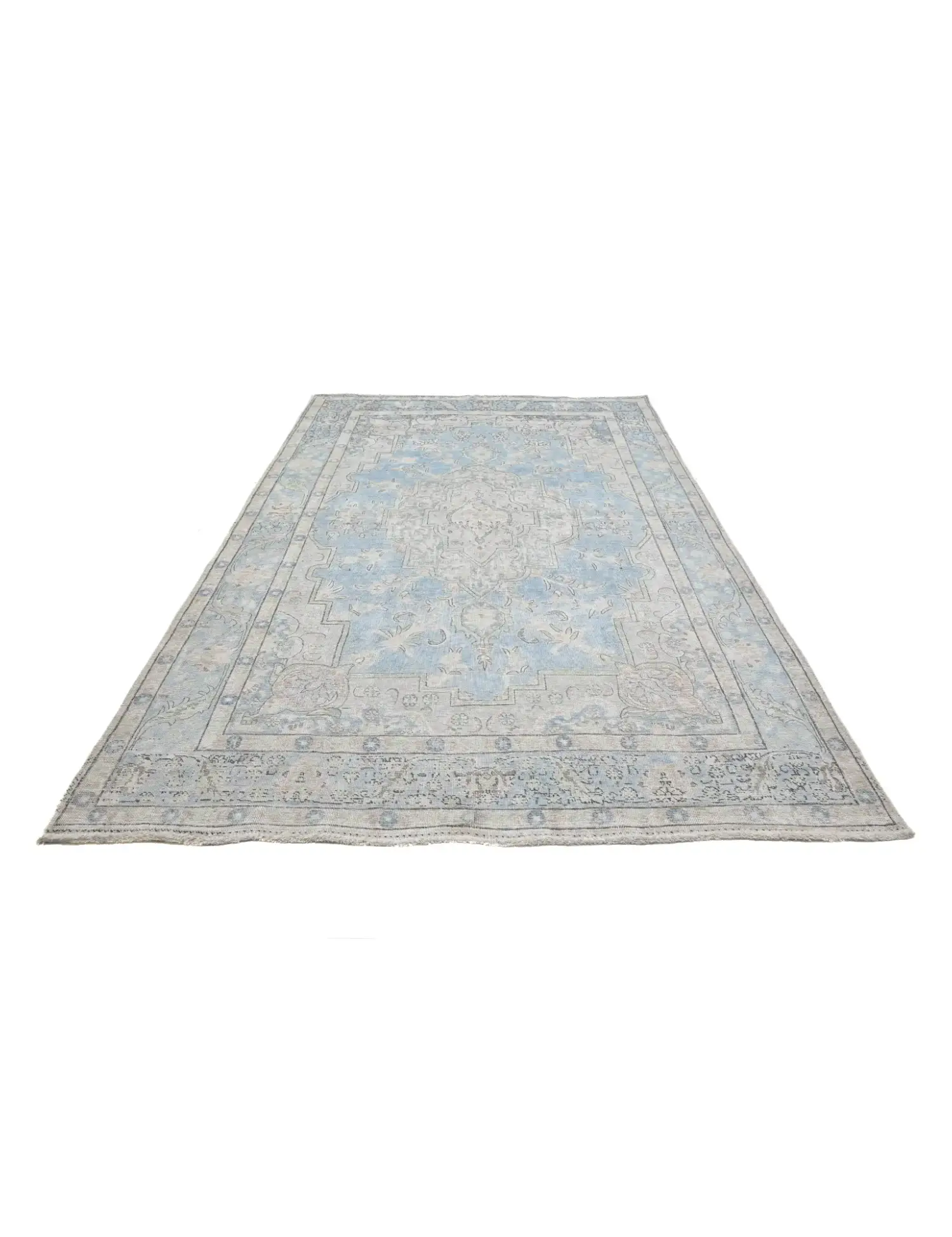 Blå persia Persisk vintage teppe  306 x 199 cm - Unikt håndlaget teppe