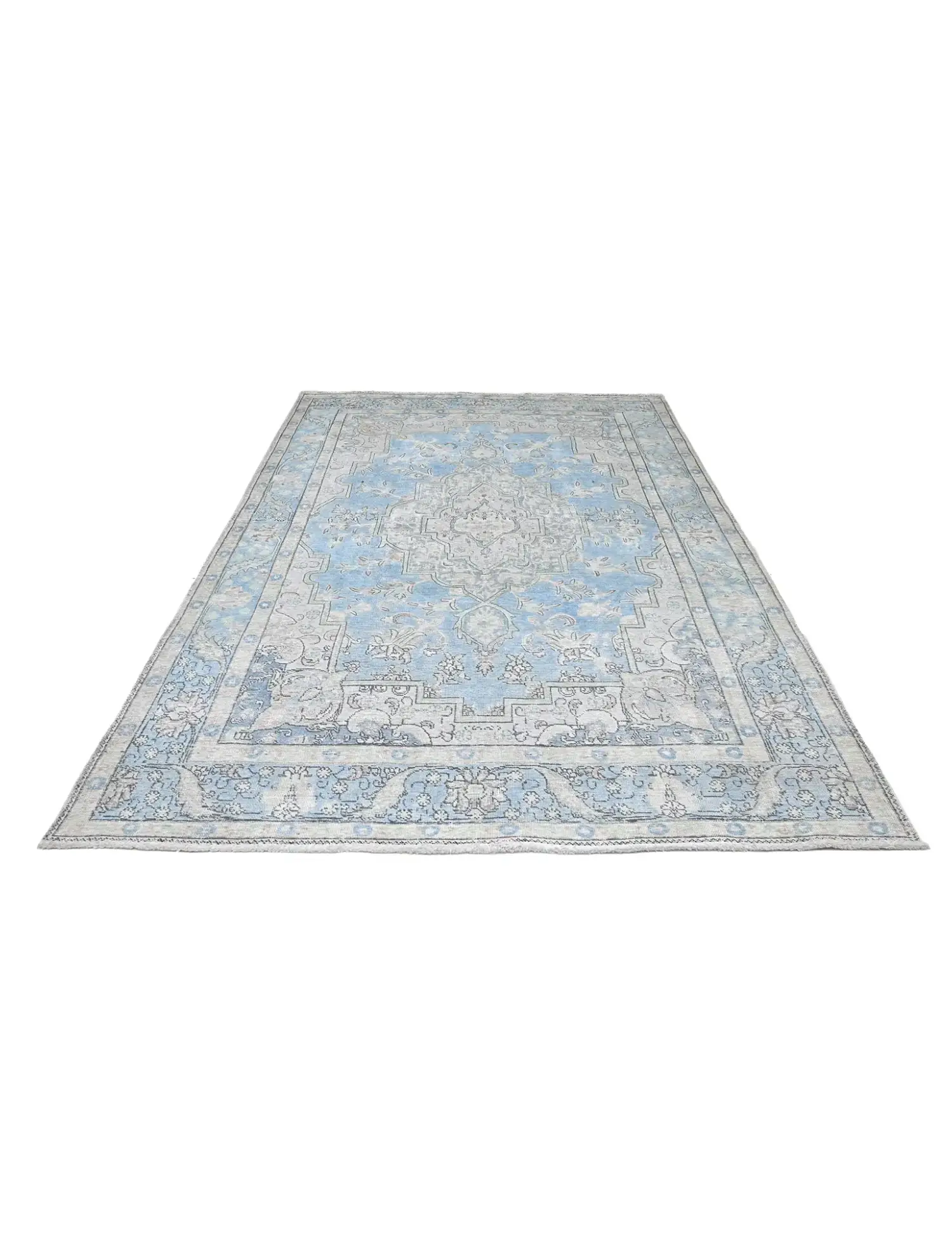 Blå persia Persisk vintage teppe  306 x 199 cm - Unikt håndlaget teppe