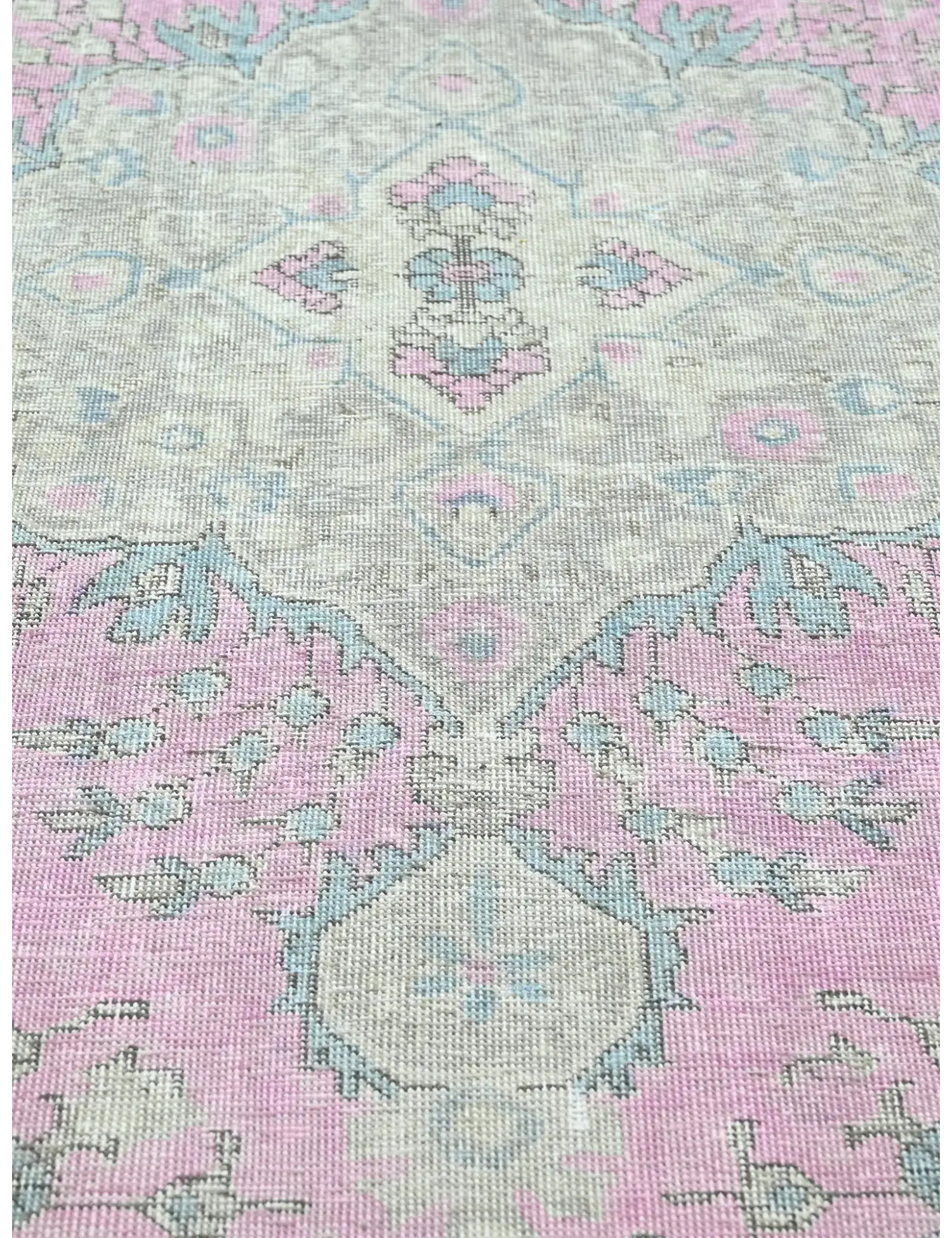 Grau Persien Persischer Vintage Teppich  283 x 196 cm - Einzigartiger handgefertigter Teppich