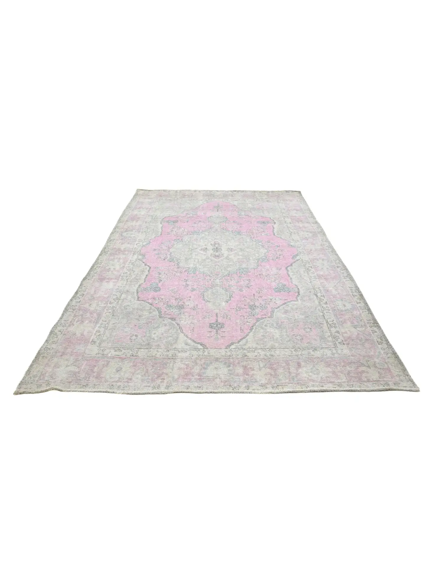Grau Persien Persischer Vintage Teppich  283 x 196 cm - Einzigartiger handgefertigter Teppich
