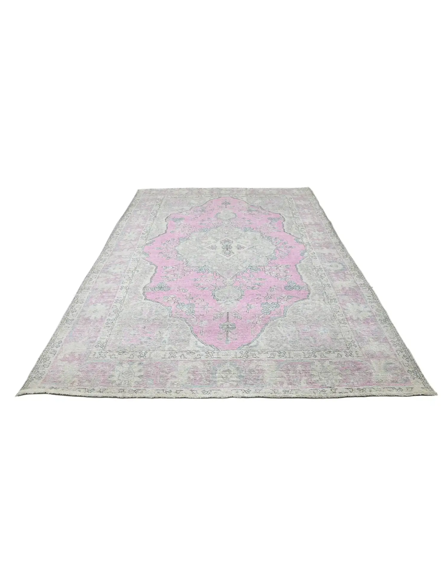 Grau Persien Persischer Vintage Teppich  283 x 196 cm - Einzigartiger handgefertigter Teppich