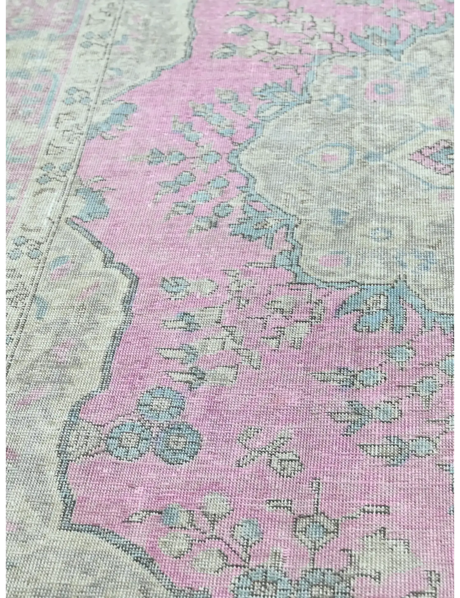 Grau Persien Persischer Vintage Teppich  283 x 196 cm - Einzigartiger handgefertigter Teppich