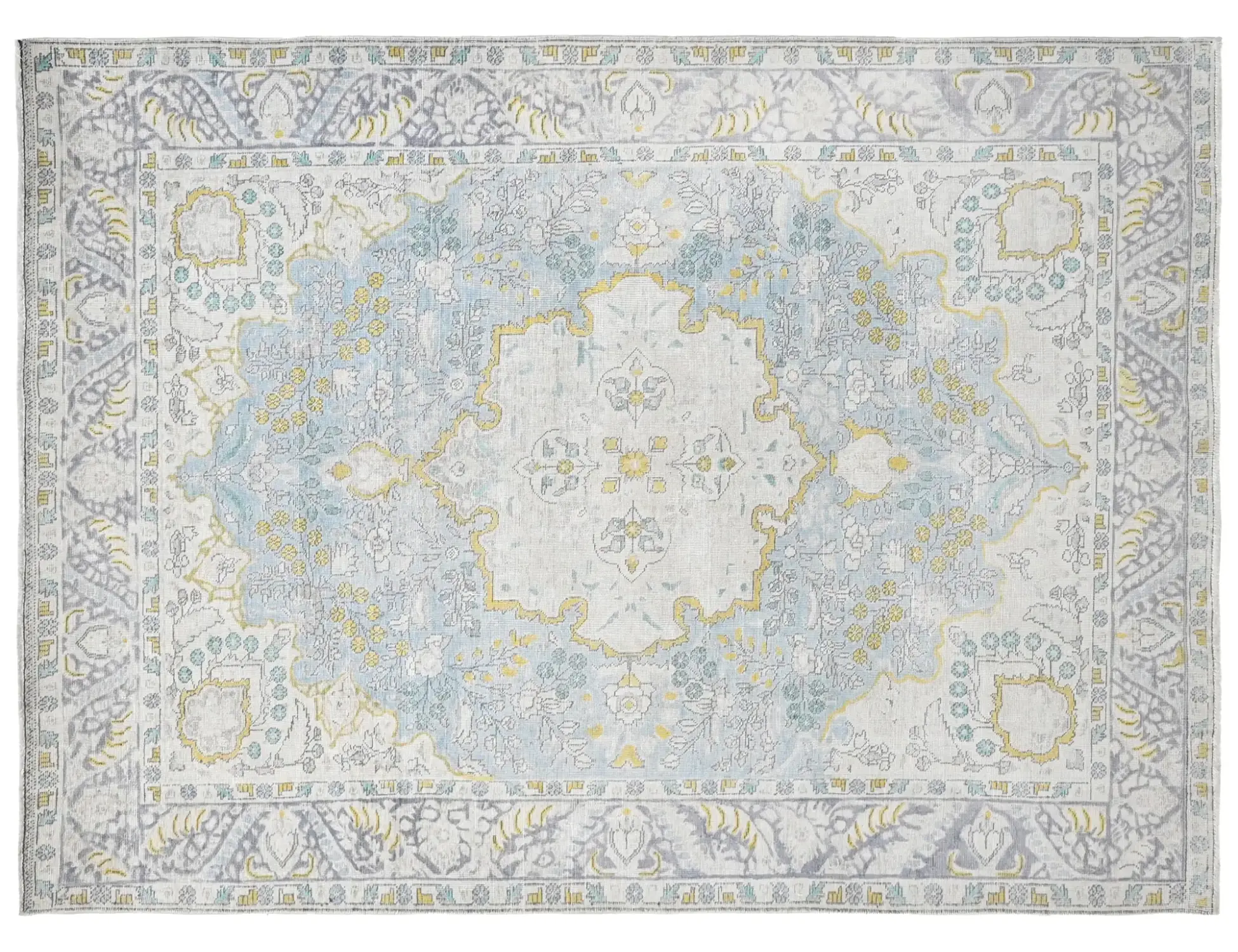 Blå Persien Persisk Vintagetæppe  274 x 194 cm