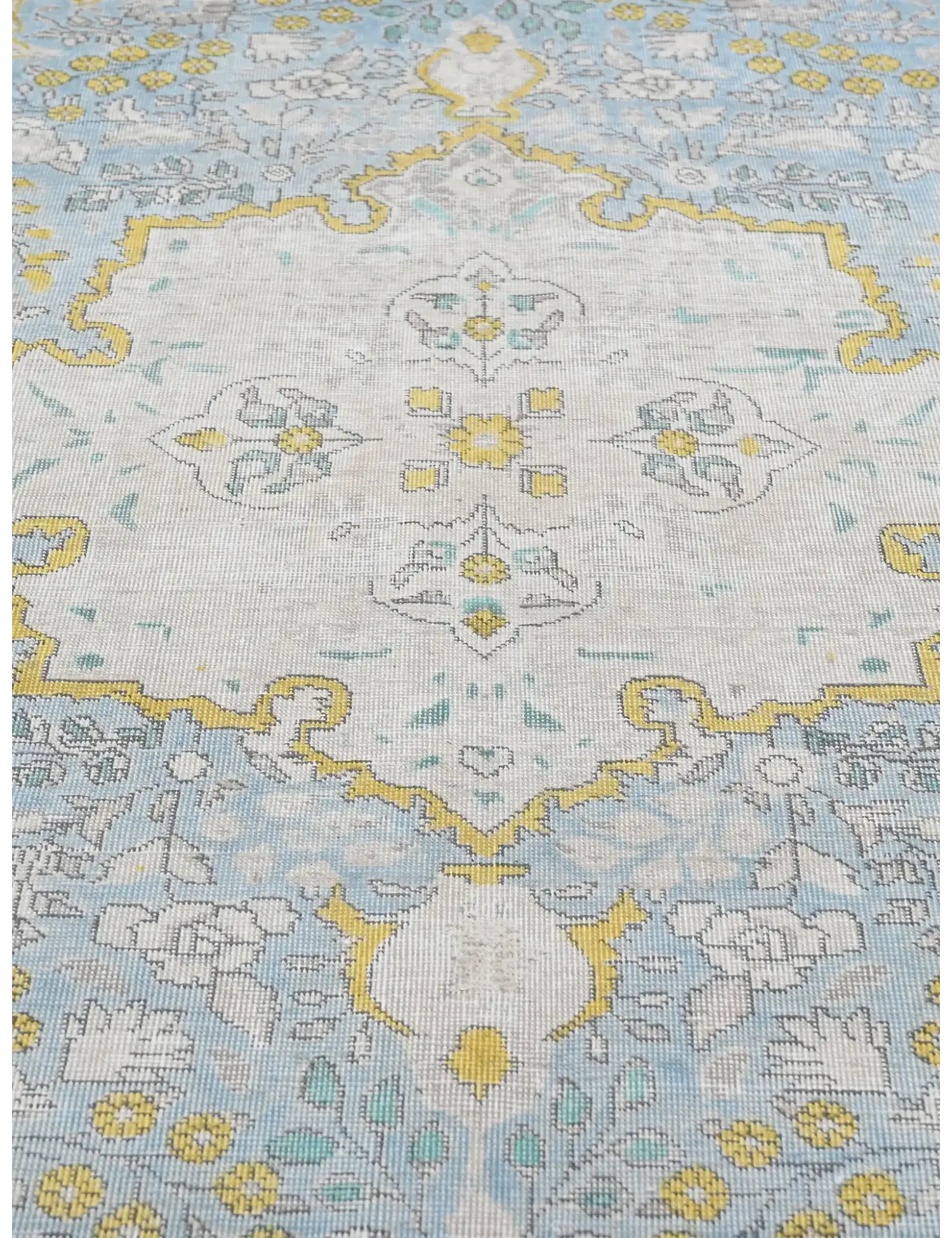 Blå Persien Persisk Vintagetæppe  274 x 194 cm - Unikt håndlavet tæppe