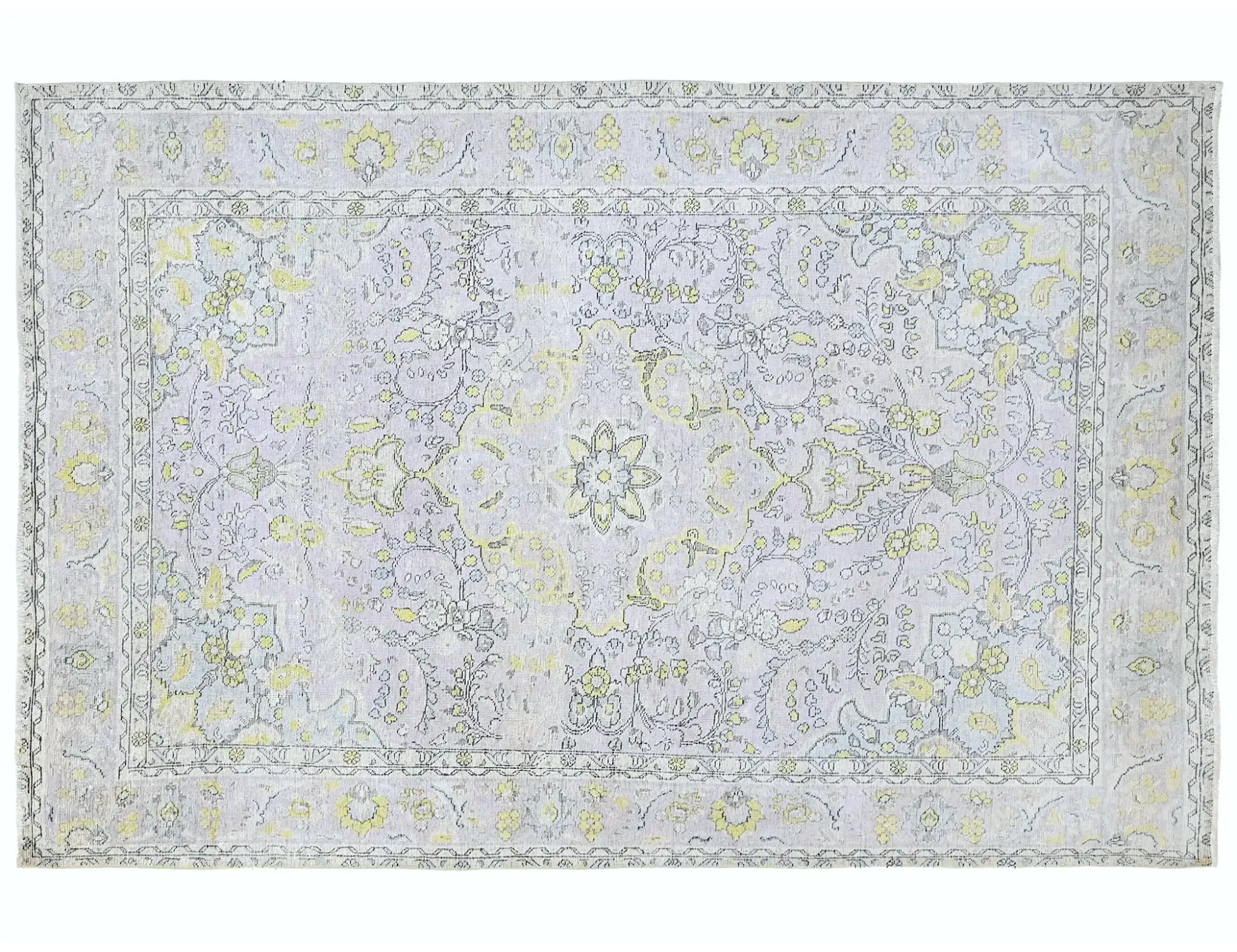 Grau Persien Persischer Vintage Teppich  297 x 200 cm - Einzigartiger handgefertigter Teppich