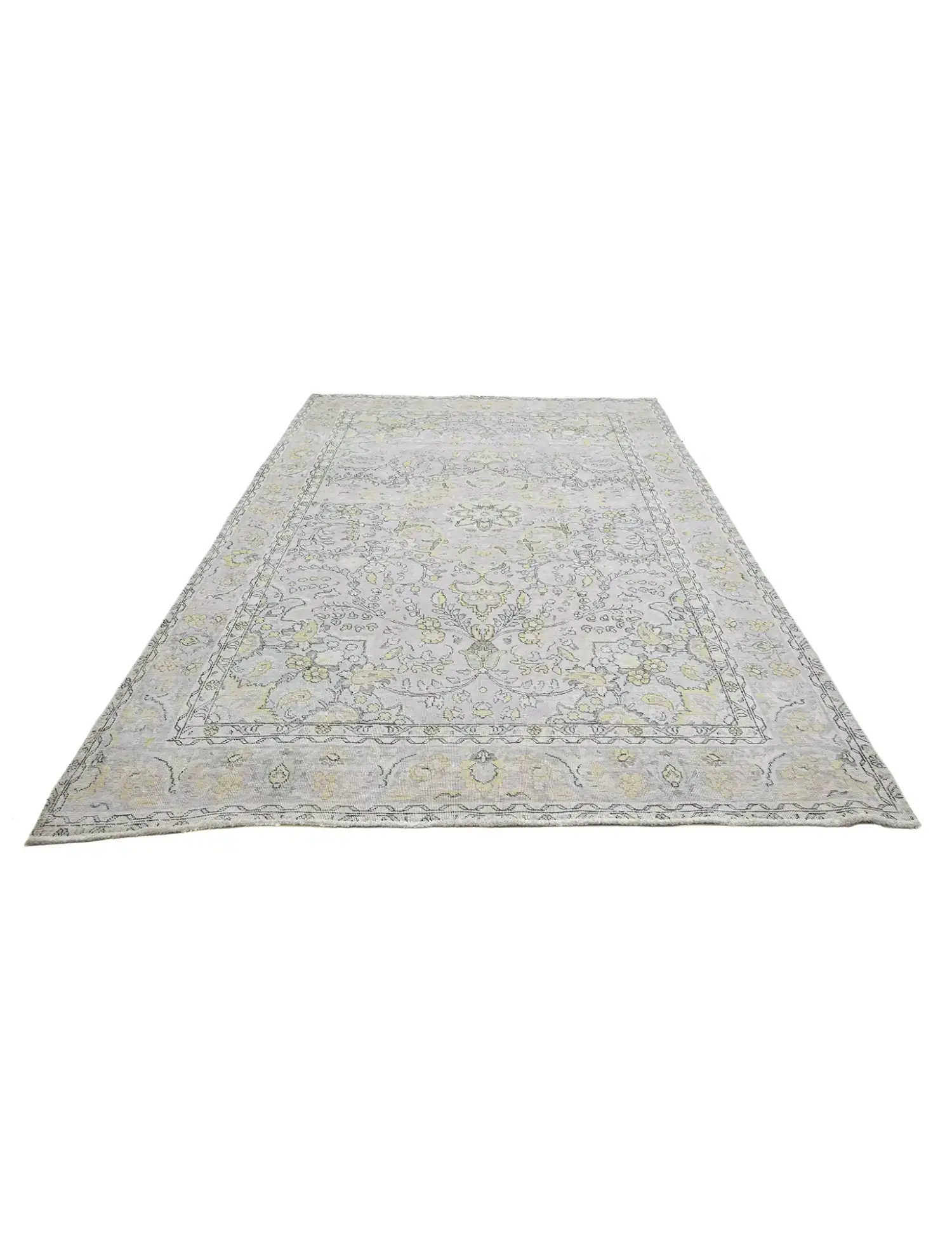 Grau Persien Persischer Vintage Teppich  297 x 200 cm - Einzigartiger handgefertigter Teppich