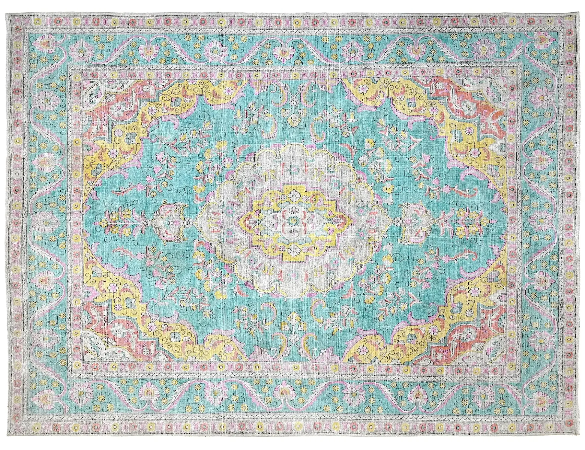 Grau Persien Persischer Vintage Teppich  385 x 290 cm - Einzigartiger handgefertigter Teppich