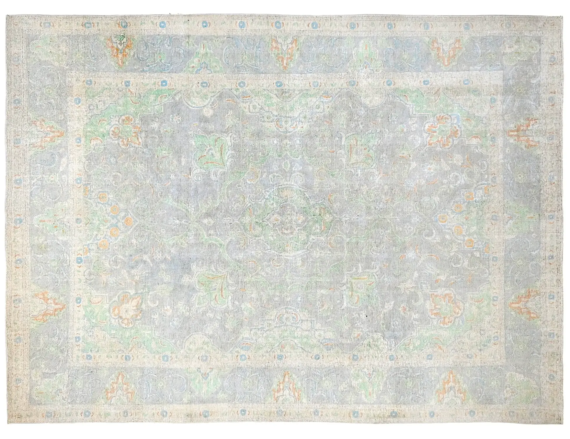 Grau Persien Persischer Vintage Teppich  340 x 249 cm - Einzigartiger handgefertigter Teppich
