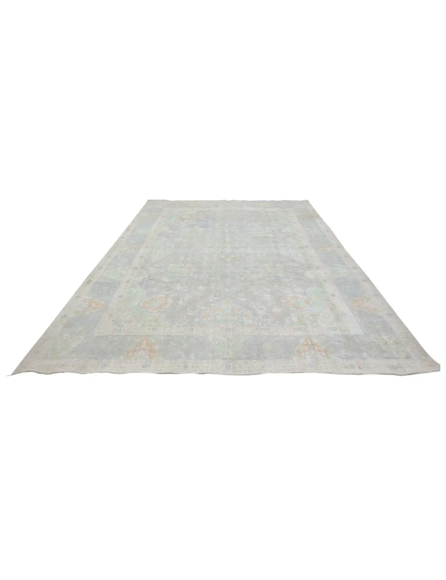 Grau Persien Persischer Vintage Teppich  340 x 249 cm - Einzigartiger handgefertigter Teppich
