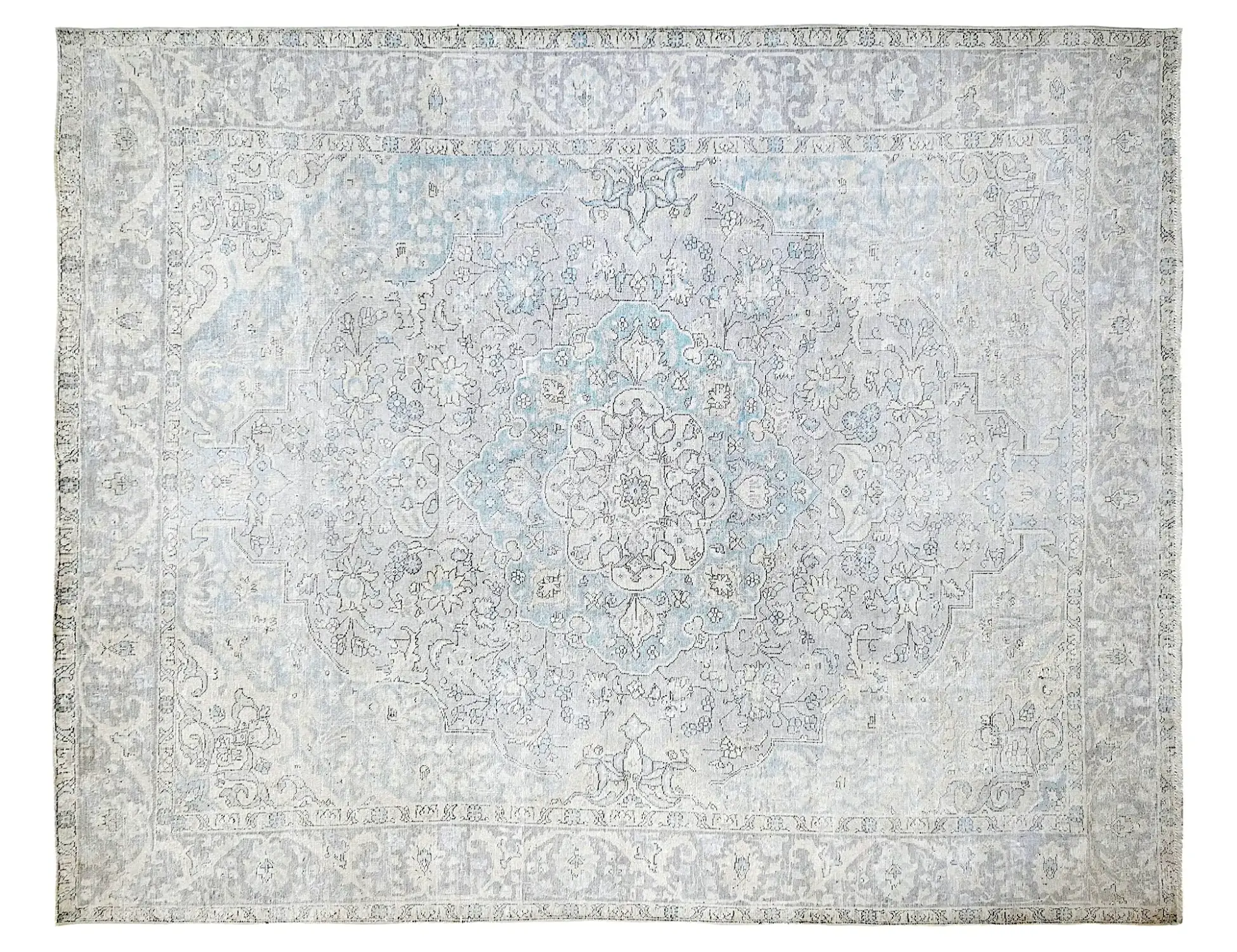 Blau Persien Persischer Vintage Teppich  365 x 294 cm