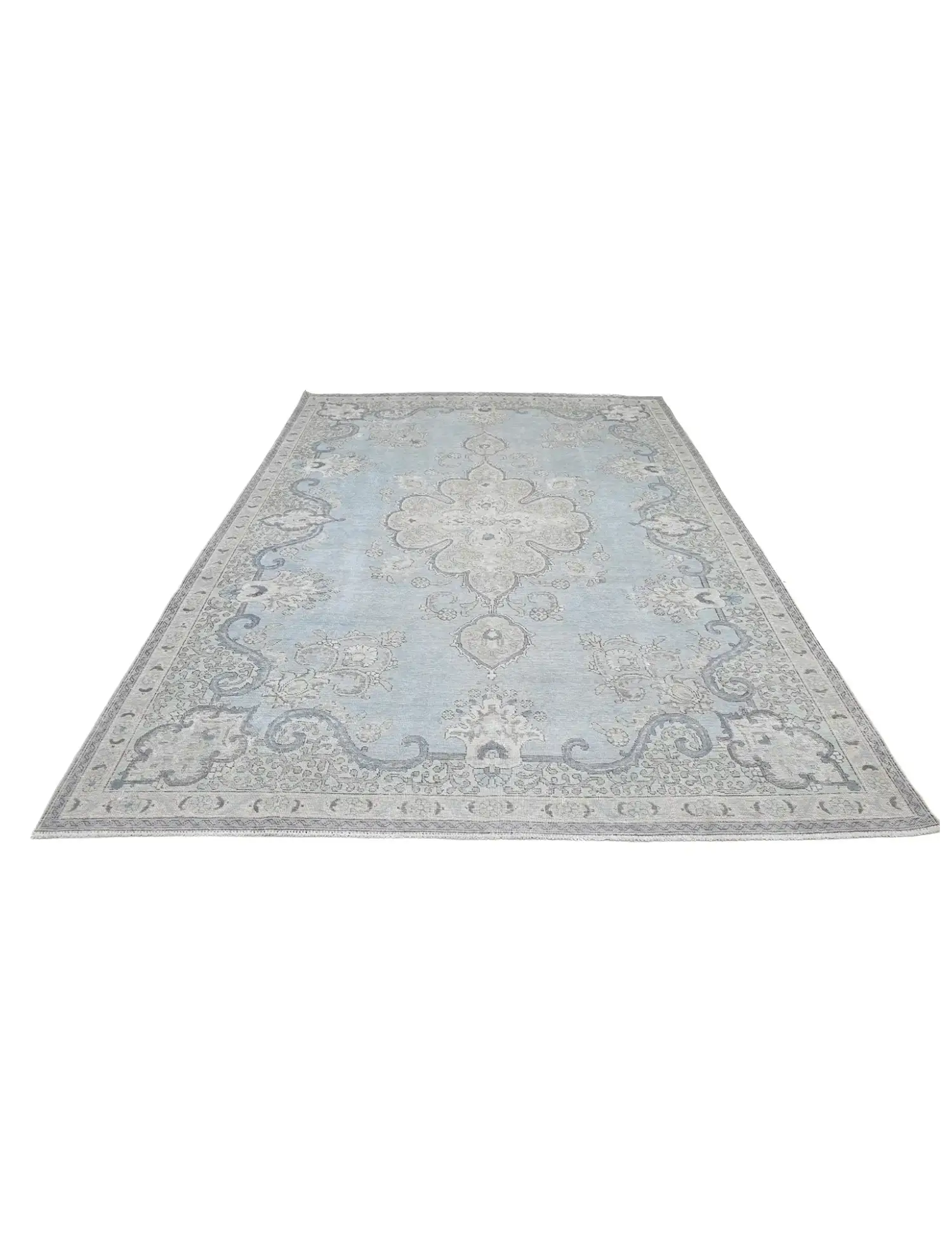 Blau Persien Persischer Vintage Teppich  326 x 223 cm - Einzigartiger handgefertigter Teppich