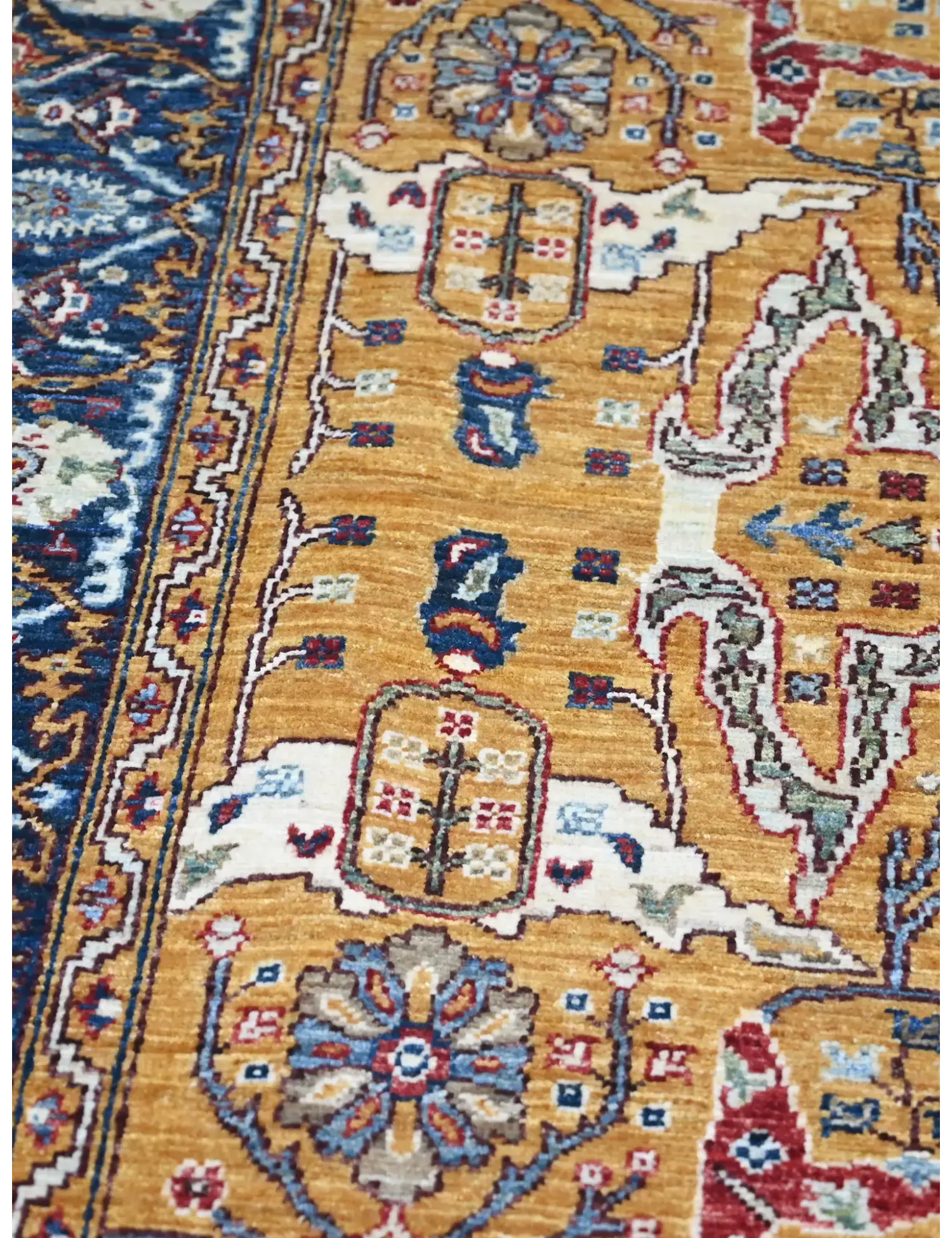 Yellow  Afghanistan Ziegler Carpet  237 x 169 cm - Unique Handmade Carpet