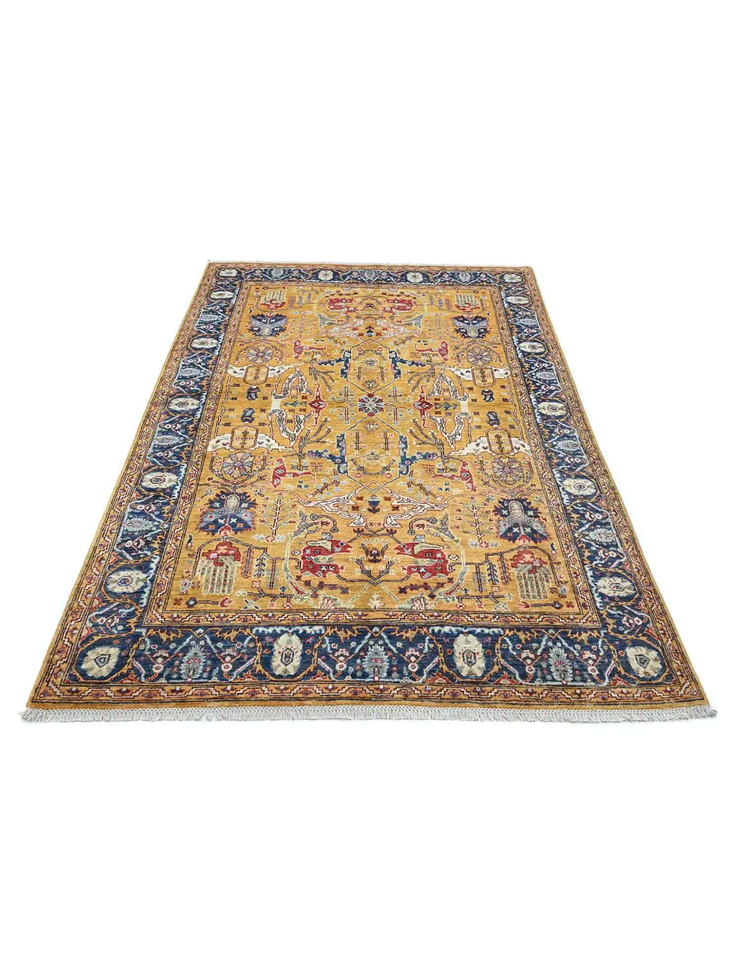 Yellow  Afghanistan Ziegler Carpet  237 x 169 cm - Unique Handmade Carpet
