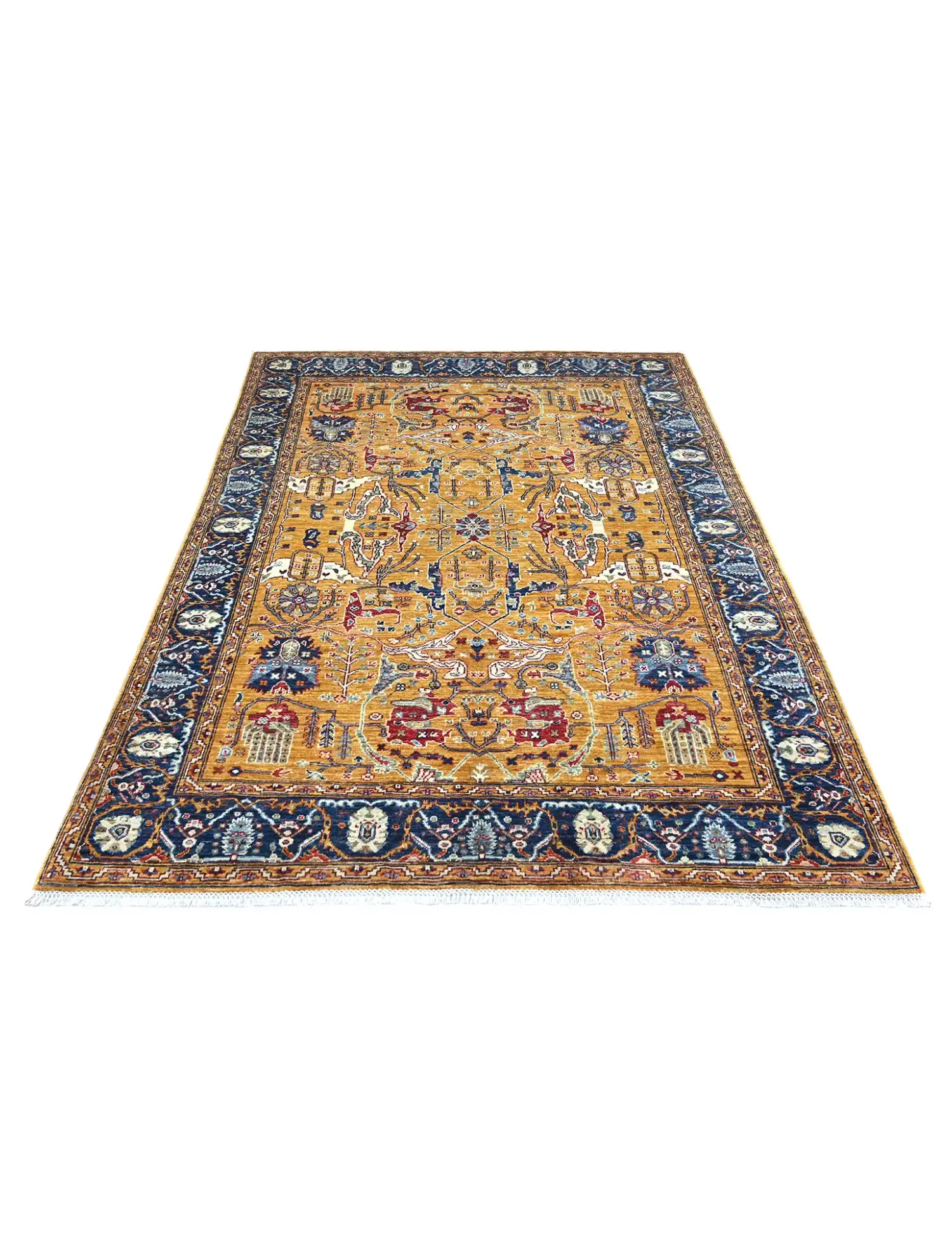 Yellow  Afghanistan Ziegler Carpet  237 x 169 cm - Unique Handmade Carpet