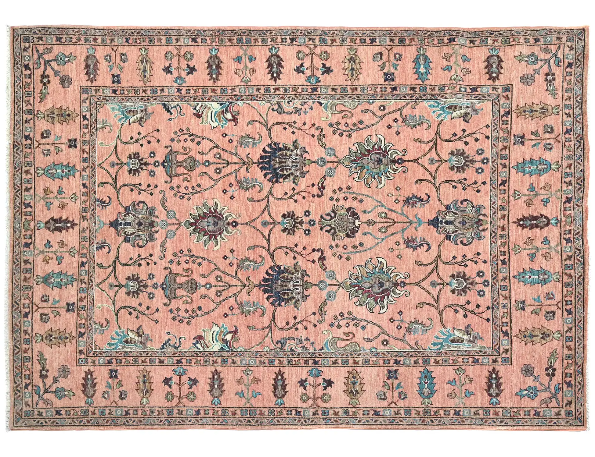 Rosa Afghanistan Ziegler Teppich  253 x 177 cm