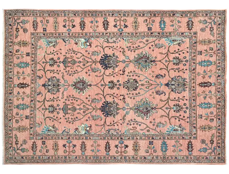 Rosa Afghanistan Ziegler Teppich  253 x 177 cm