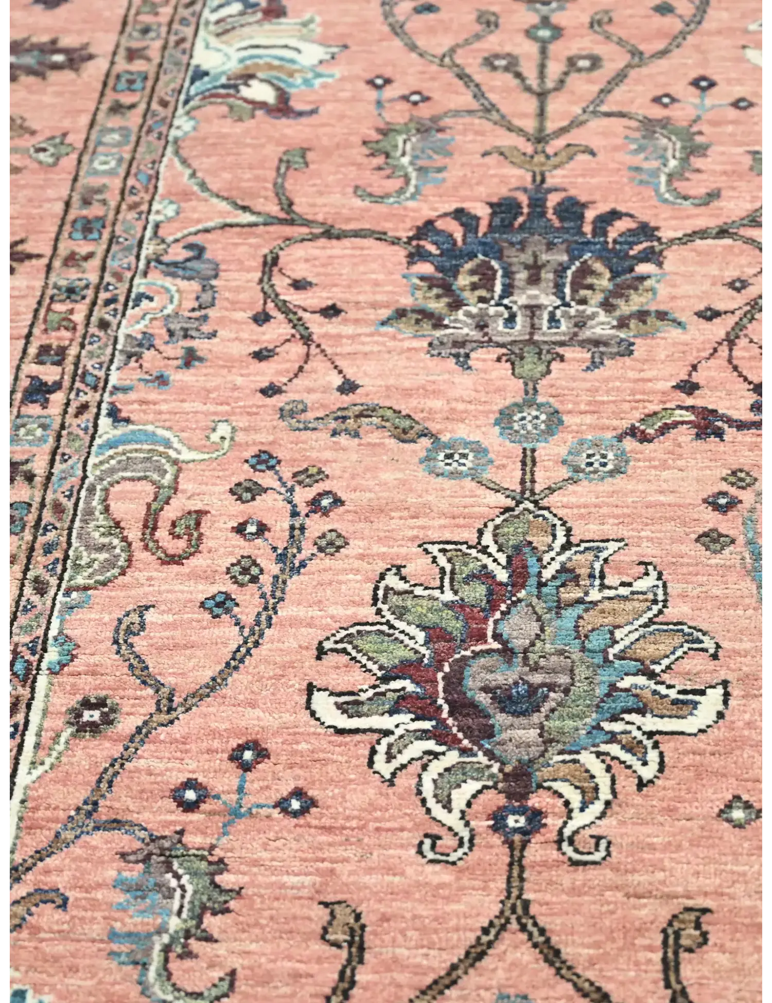 Rosa Afghanistan Ziegler Teppich  253 x 177 cm - Einzigartiger handgefertigter Teppich
