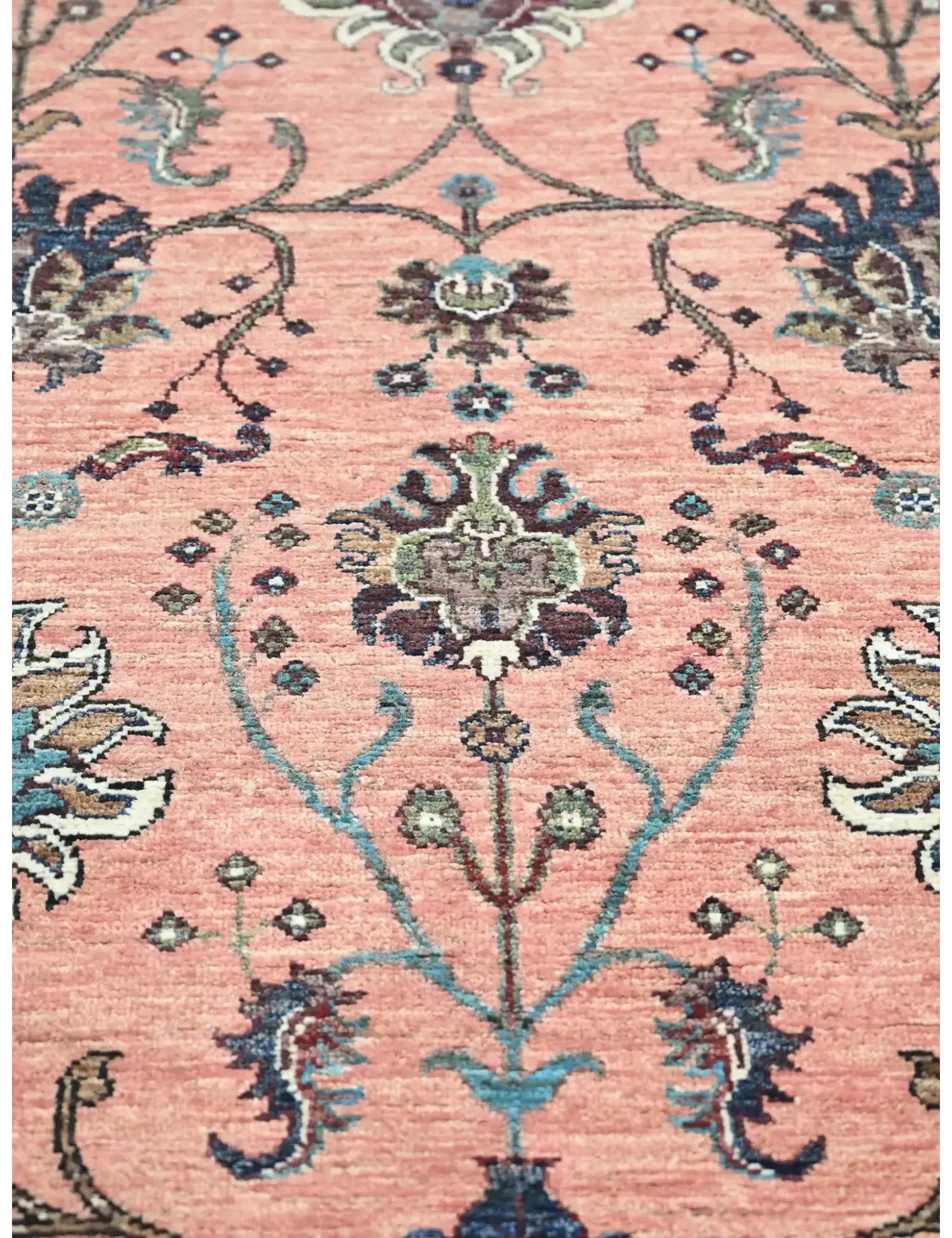 Rosa Afghanistan Ziegler Teppich  253 x 177 cm - Einzigartiger handgefertigter Teppich