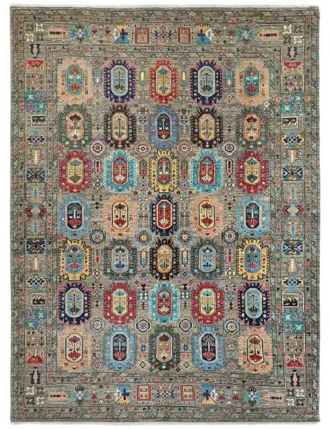 Grey Afghanistan Ziegler Carpet  374 x 276 cm