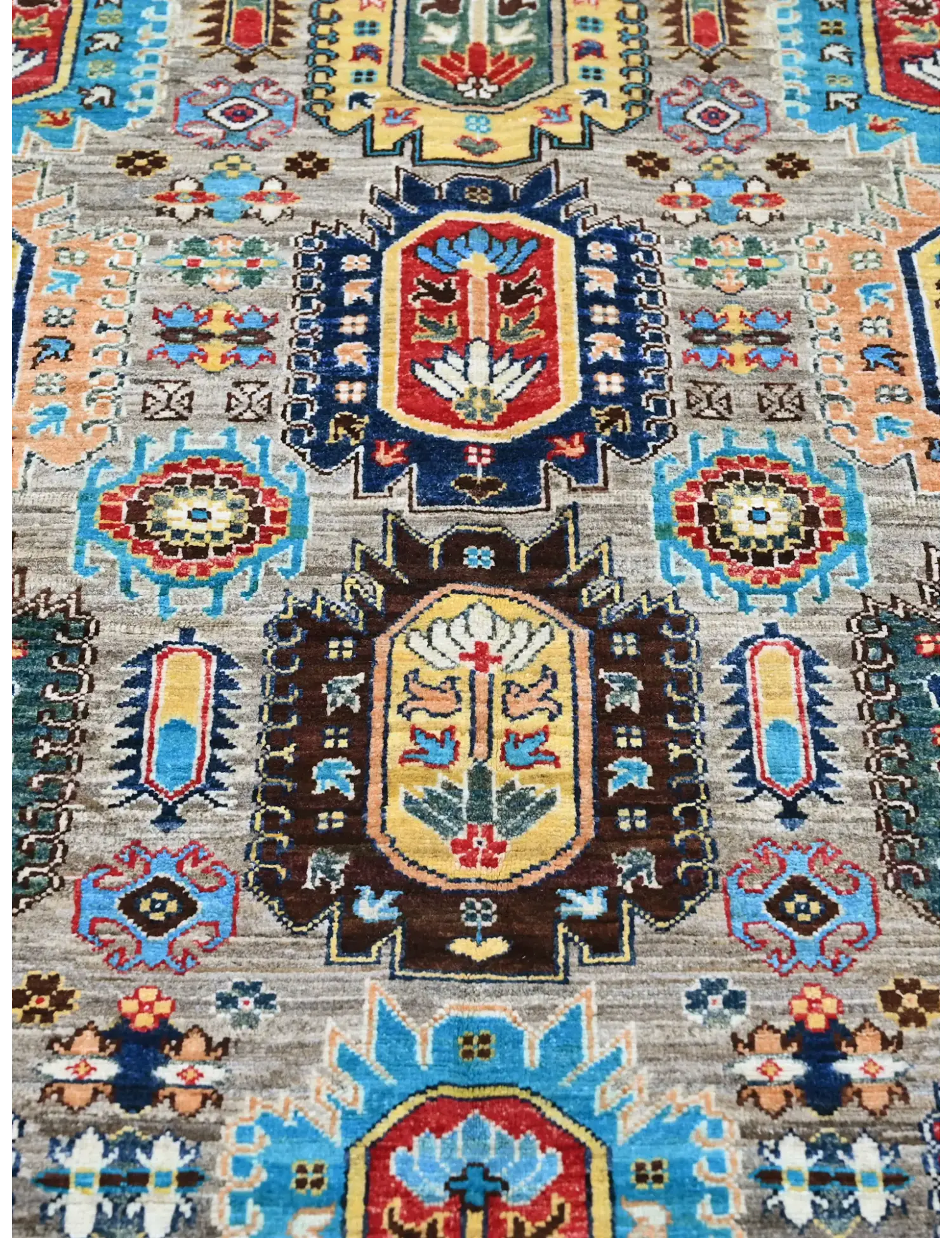 Grey Afghanistan Ziegler Carpet  374 x 276 cm - Unique Handmade Carpet
