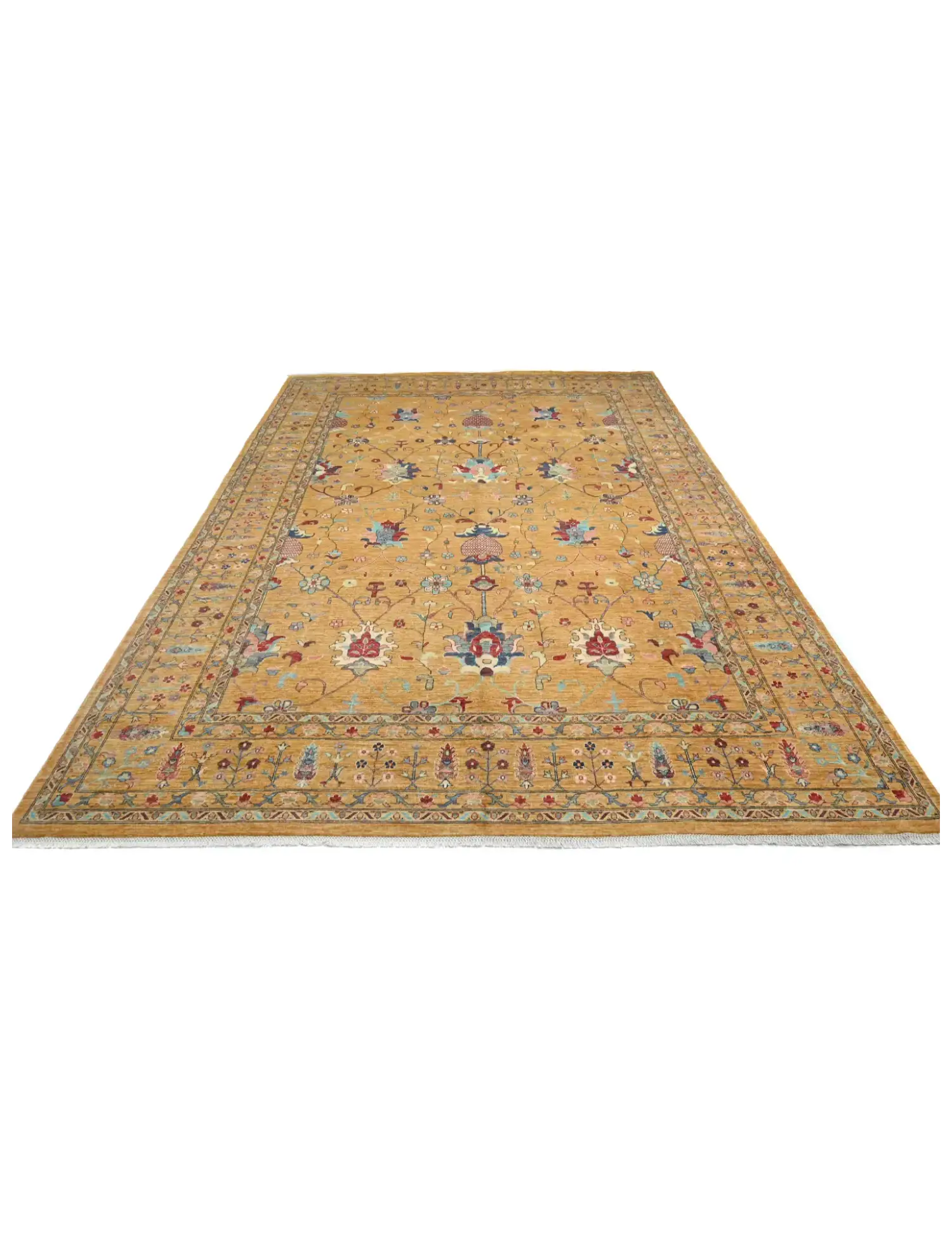 Gul Afghanistan Ziegler matta  417 x 306 cm - Unik handgjord matta