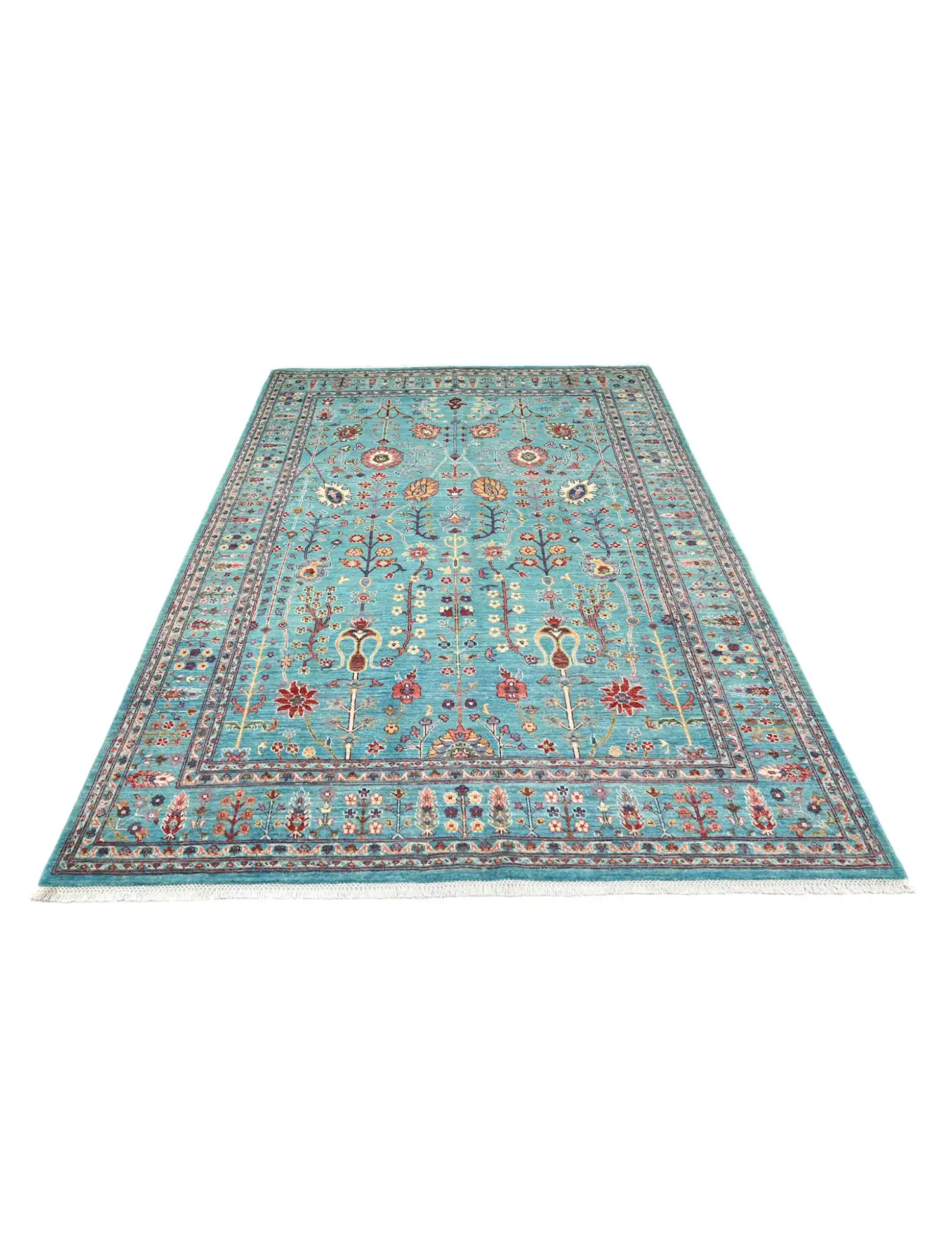 Blau Afghanistan Ziegler Teppich  273 x 180 cm - Einzigartiger handgefertigter Teppich