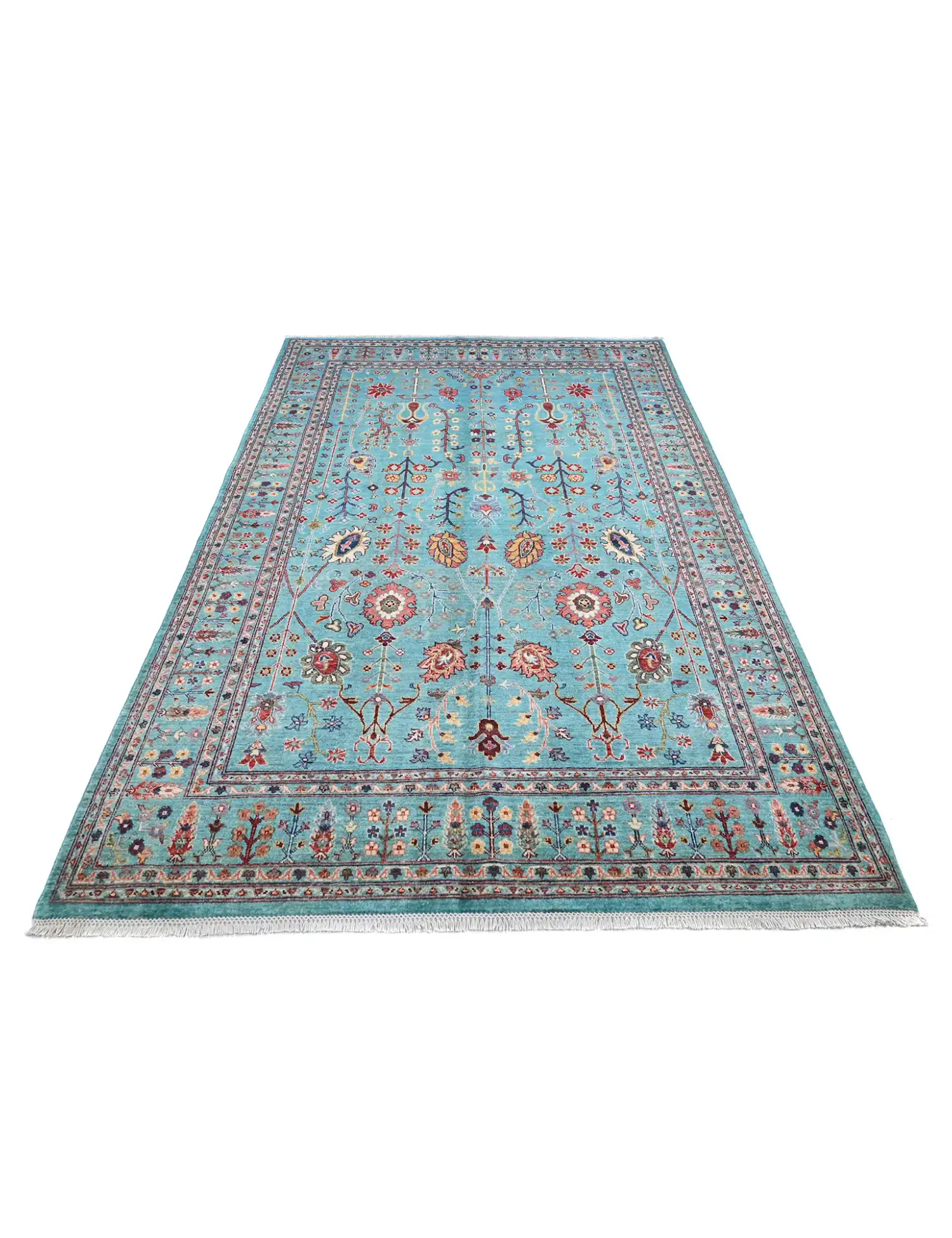 Blau Afghanistan Ziegler Teppich  273 x 180 cm - Einzigartiger handgefertigter Teppich