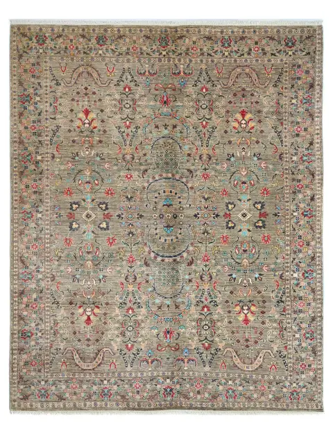 Grau Afghanistan Ziegler Teppich  310 x 248 cm