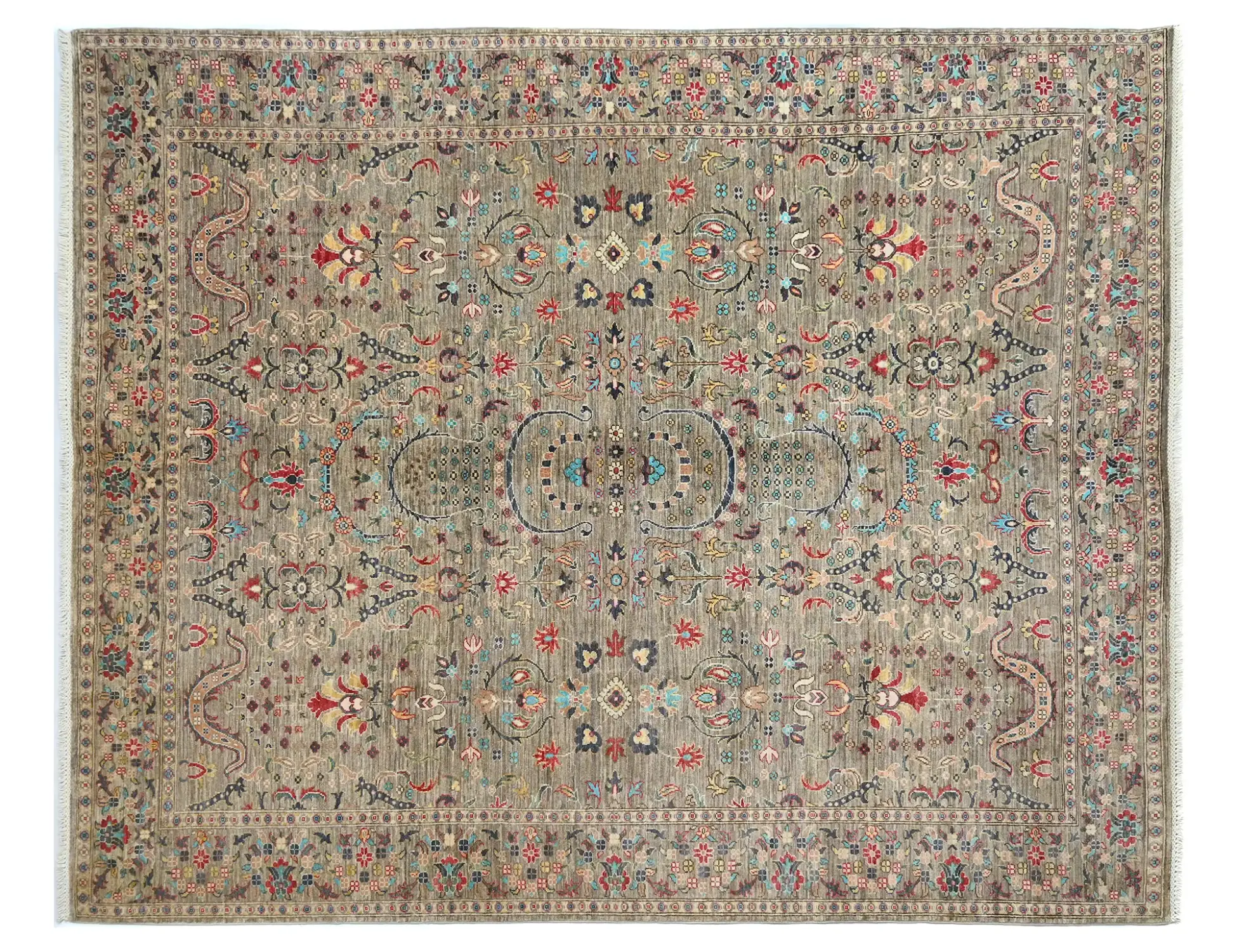 Grau Afghanistan Ziegler Teppich  310 x 248 cm