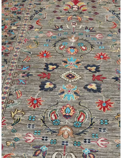 Grau Afghanistan Ziegler Teppich  310 x 248 cm