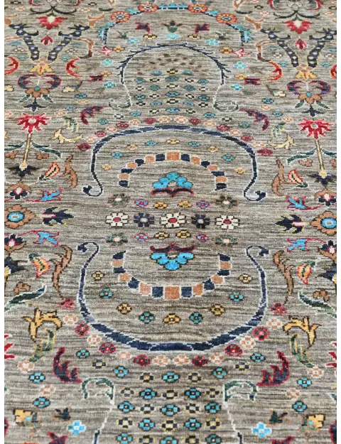 Grau Afghanistan Ziegler Teppich  310 x 248 cm