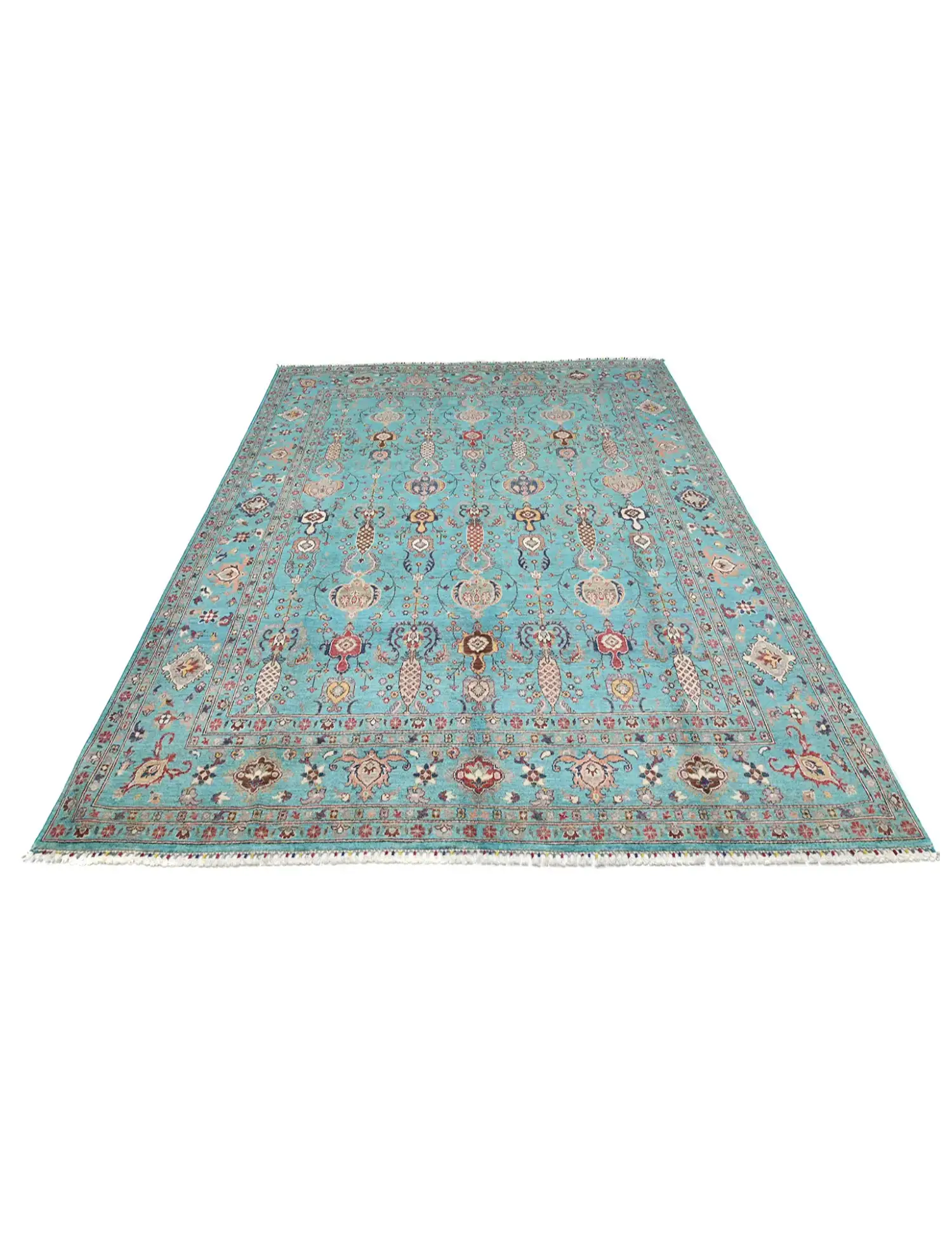 Turkoise  Afghanistan Ziegler Carpet  305 x 257 cm - Unique Handmade Carpet