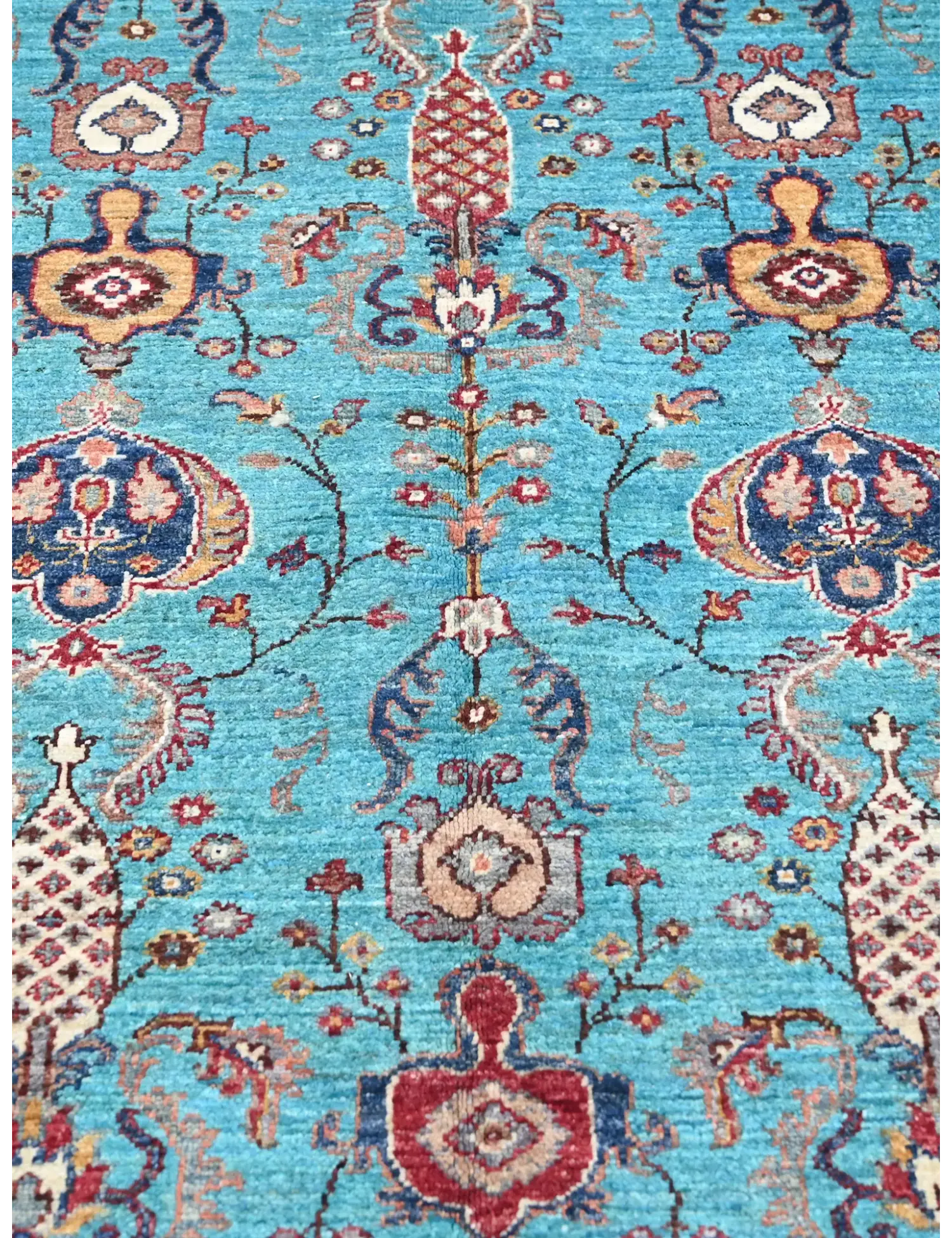 Turkoise  Afghanistan Ziegler Carpet  305 x 257 cm - Unique Handmade Carpet