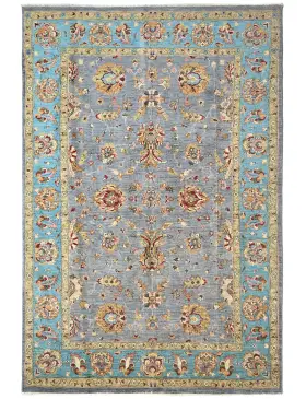 Blau Afghanistan Ziegler Teppich 302 x 203 cm