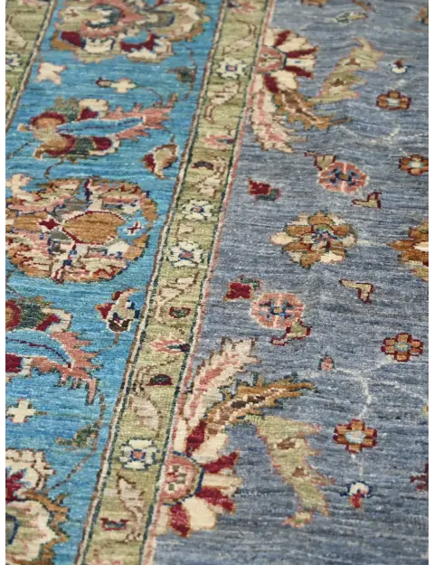 Blau Afghanistan Ziegler Teppich  302 x 203 cm