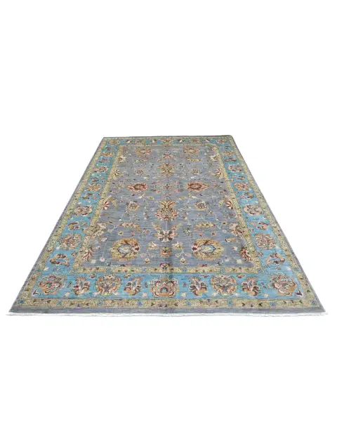 Blau Afghanistan Ziegler Teppich  302 x 203 cm
