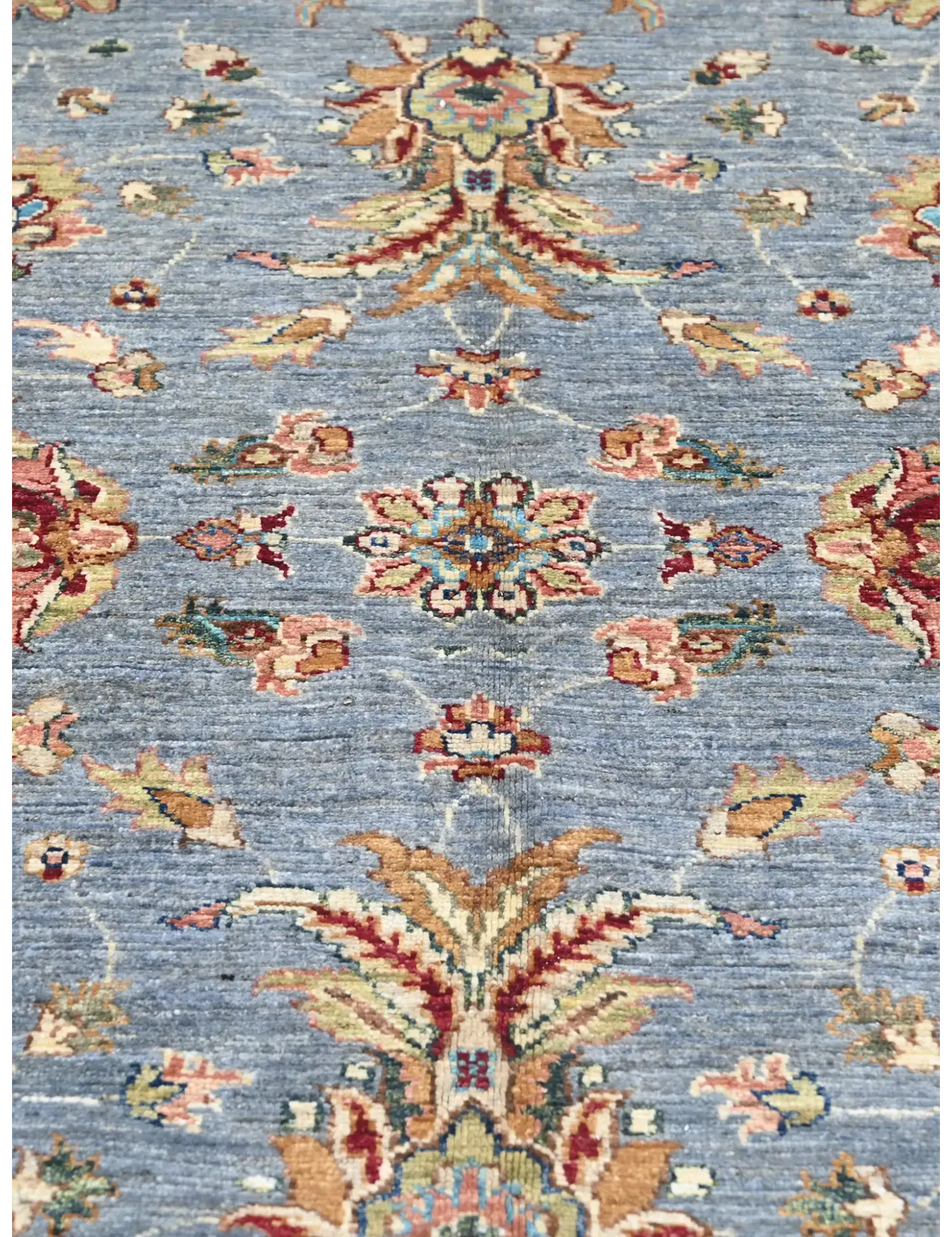 Blau Afghanistan Ziegler Teppich 302 x 203 cm - Einzigartiger handgefertigter Teppich