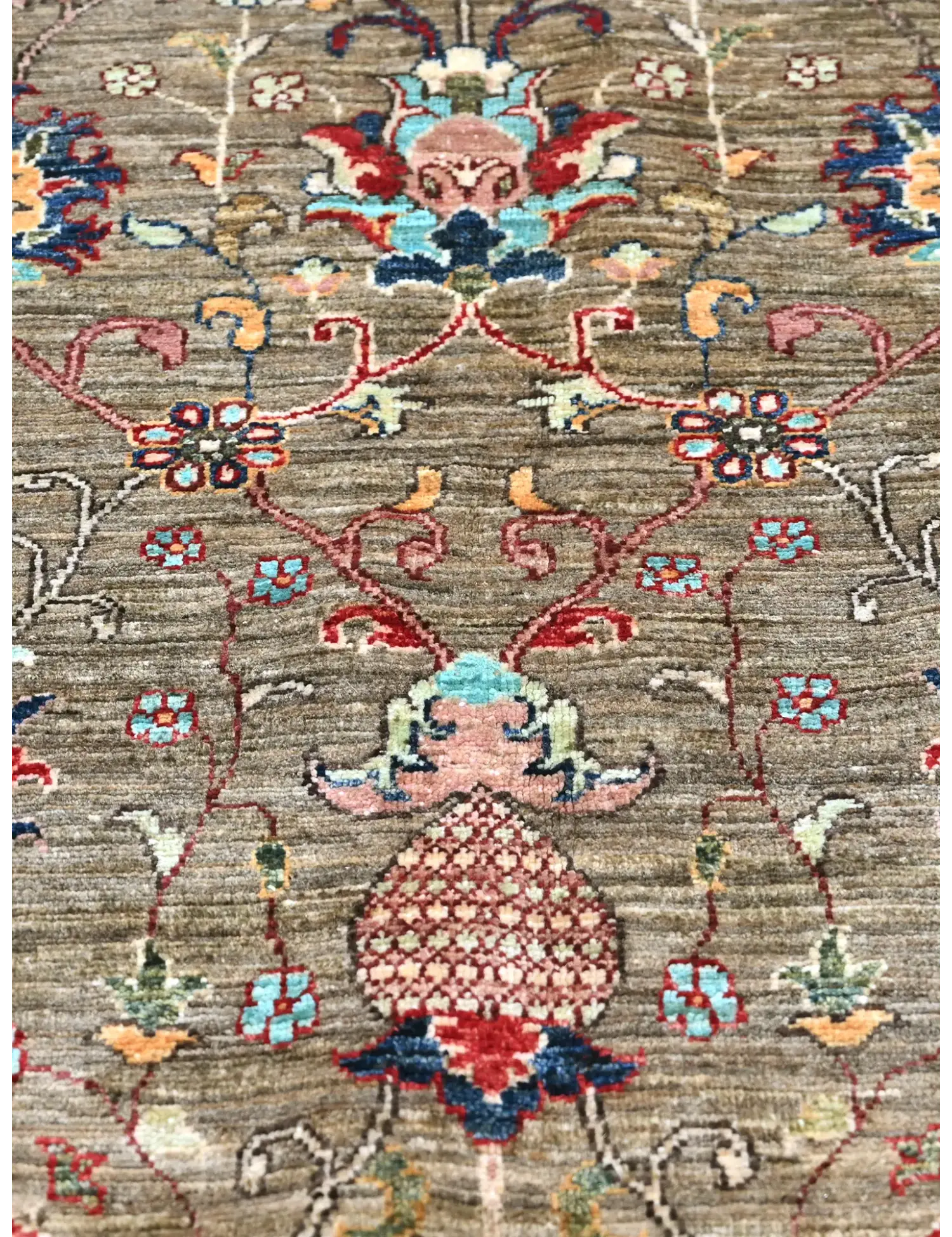 Grau Afghanistan Ziegler Teppich 242 x 168 cm - Einzigartiger handgefertigter Teppich