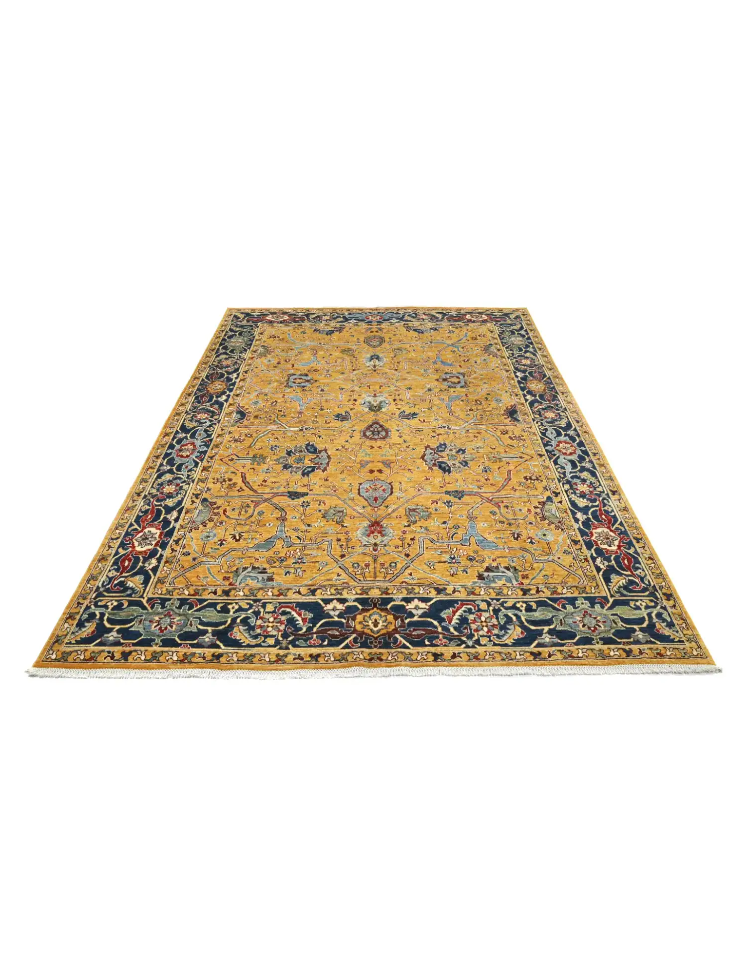 Gelb Afghanistan Ziegler Teppich 277 x 191 cm - Einzigartiger handgefertigter Teppich