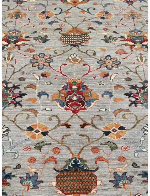 Grau Afghanistan Ziegler Teppich  360 x 276 cm